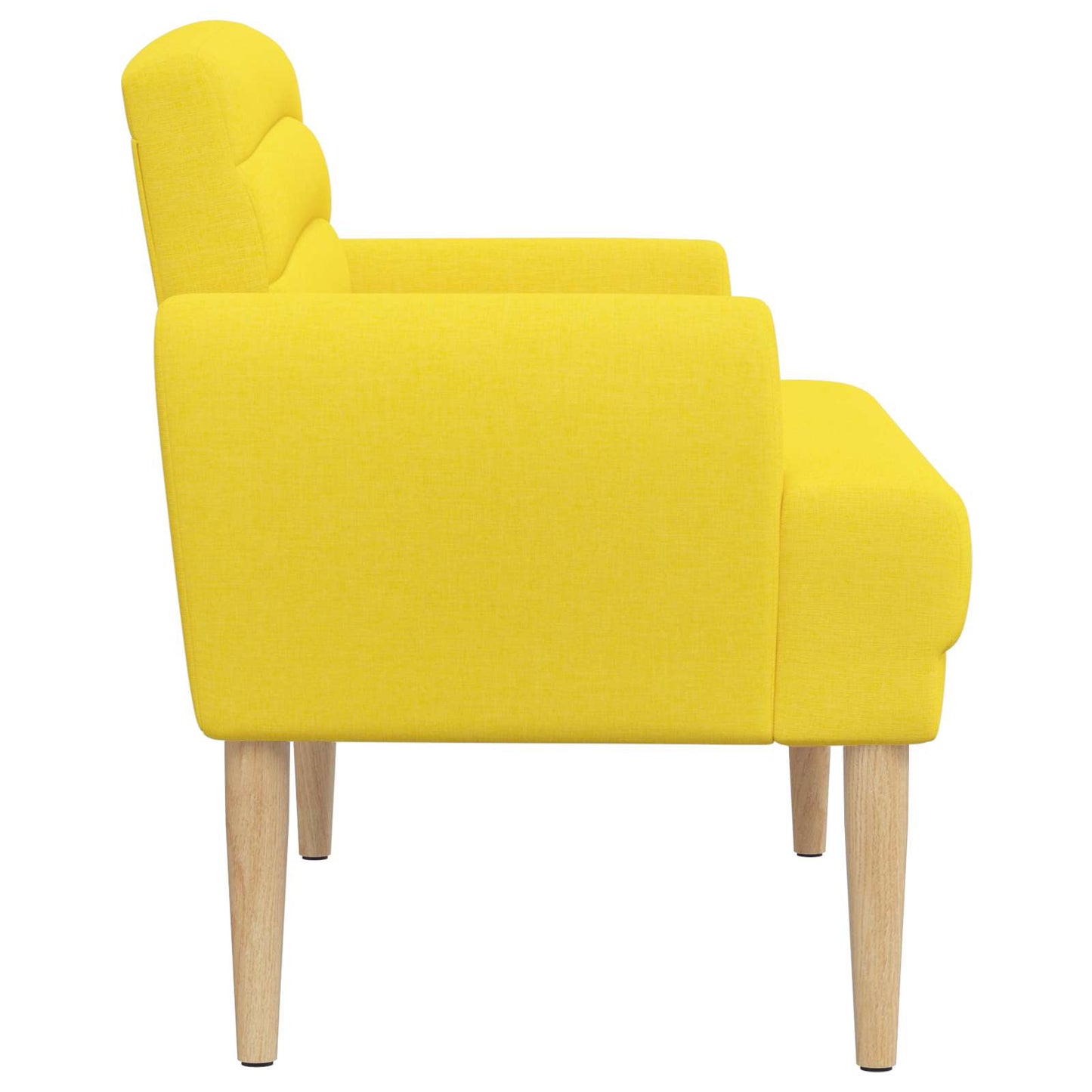 Loungebank met knopencomfort Lichtgeel 116 x 67 x 80 cm Stof