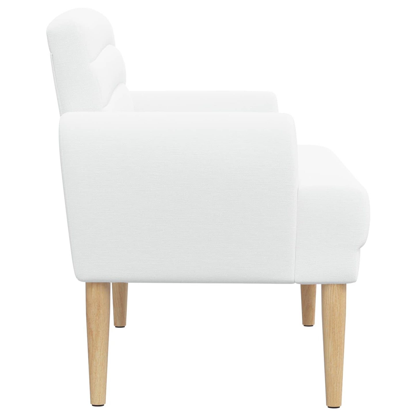 Loungebank met knopencomfort Wit 116 x 67 x 80 cm Stof