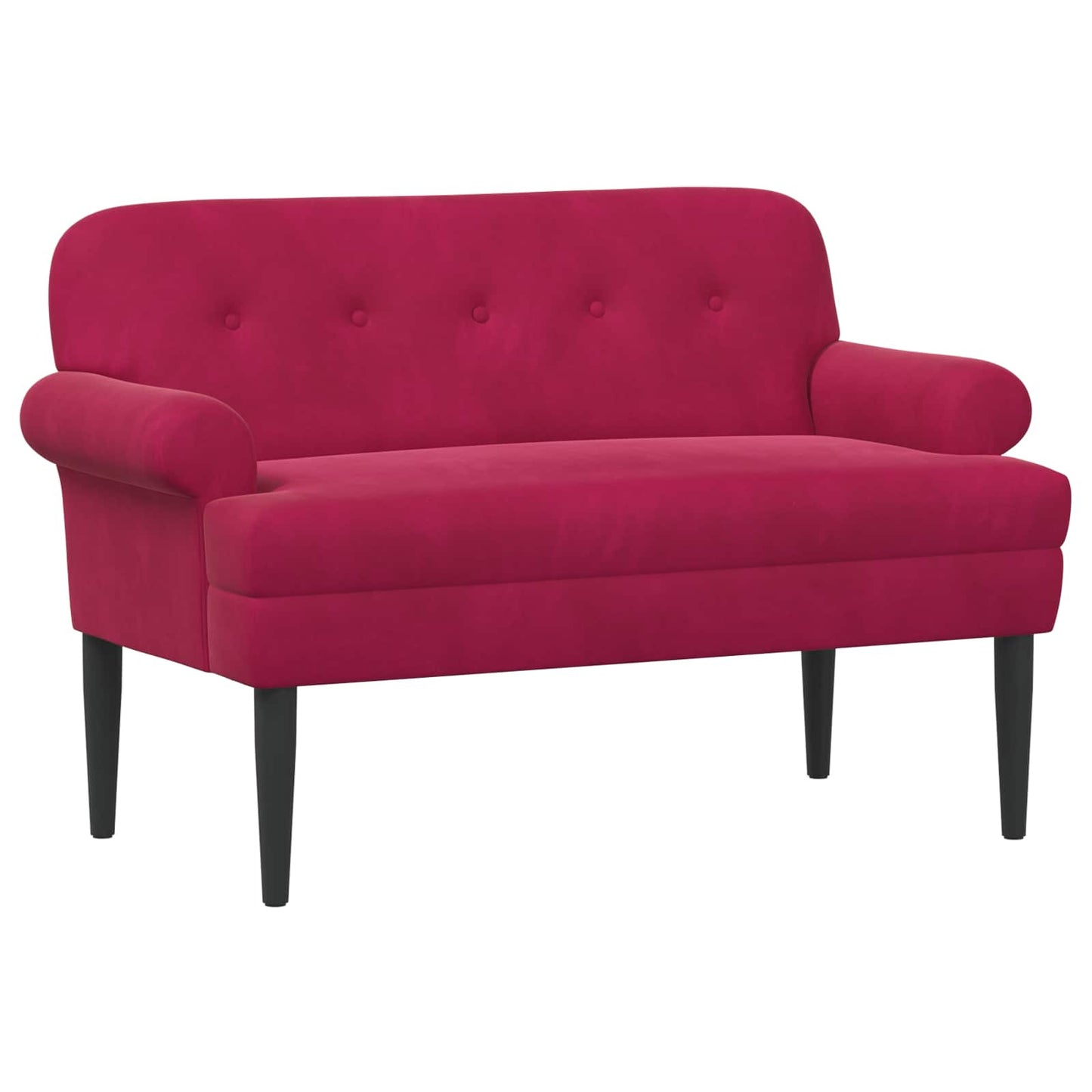 Loungebank met knopencomfort Wijnrood 120 x 66 x 78 cm fluweel