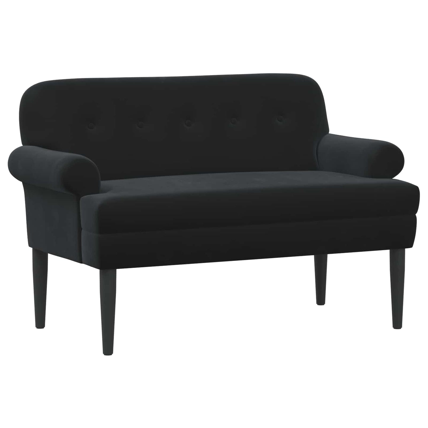 Loungebank met knopencomfort Zwart 120 x 66 x 78 cm fluweel