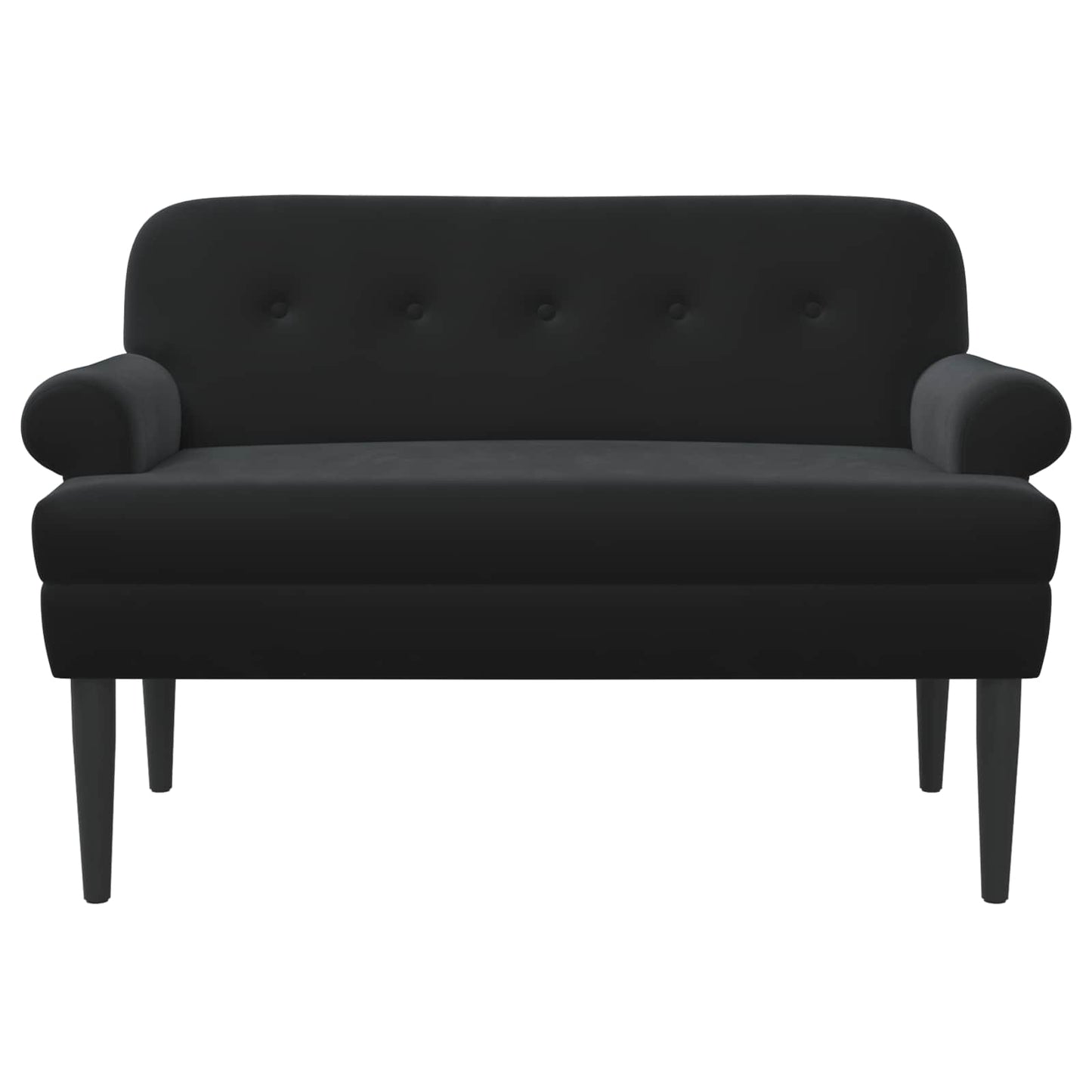 Loungebank met knopencomfort Zwart 120 x 66 x 78 cm fluweel