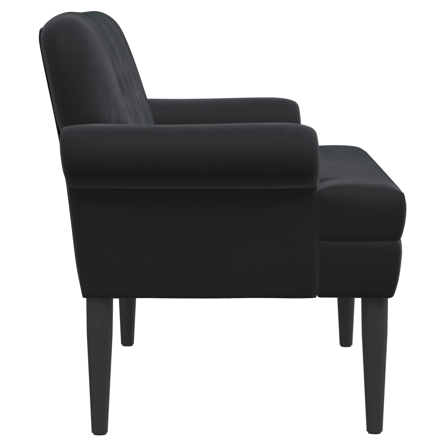 Loungebank met knopencomfort Zwart 120 x 66 x 78 cm fluweel