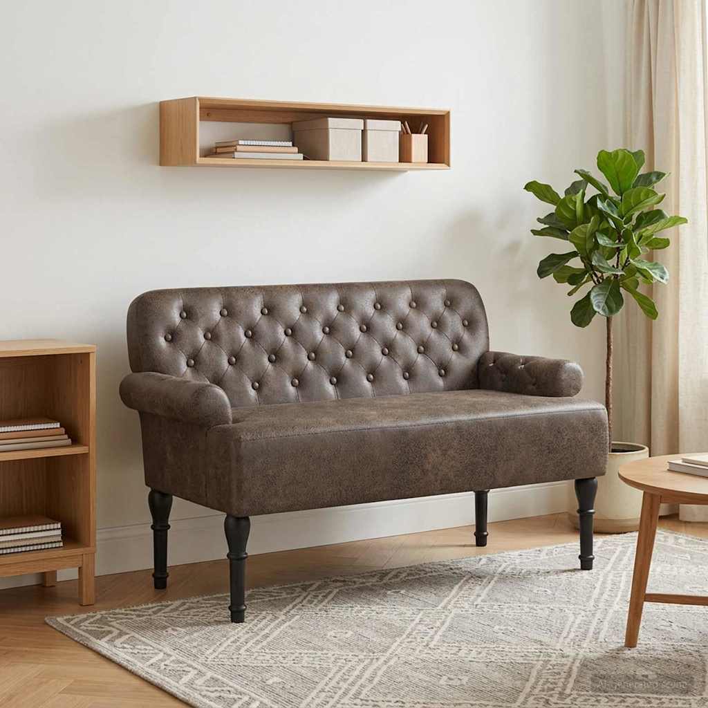 Loungebank met knopencomfort Donkergrijs 120 x 65 x 78 cm