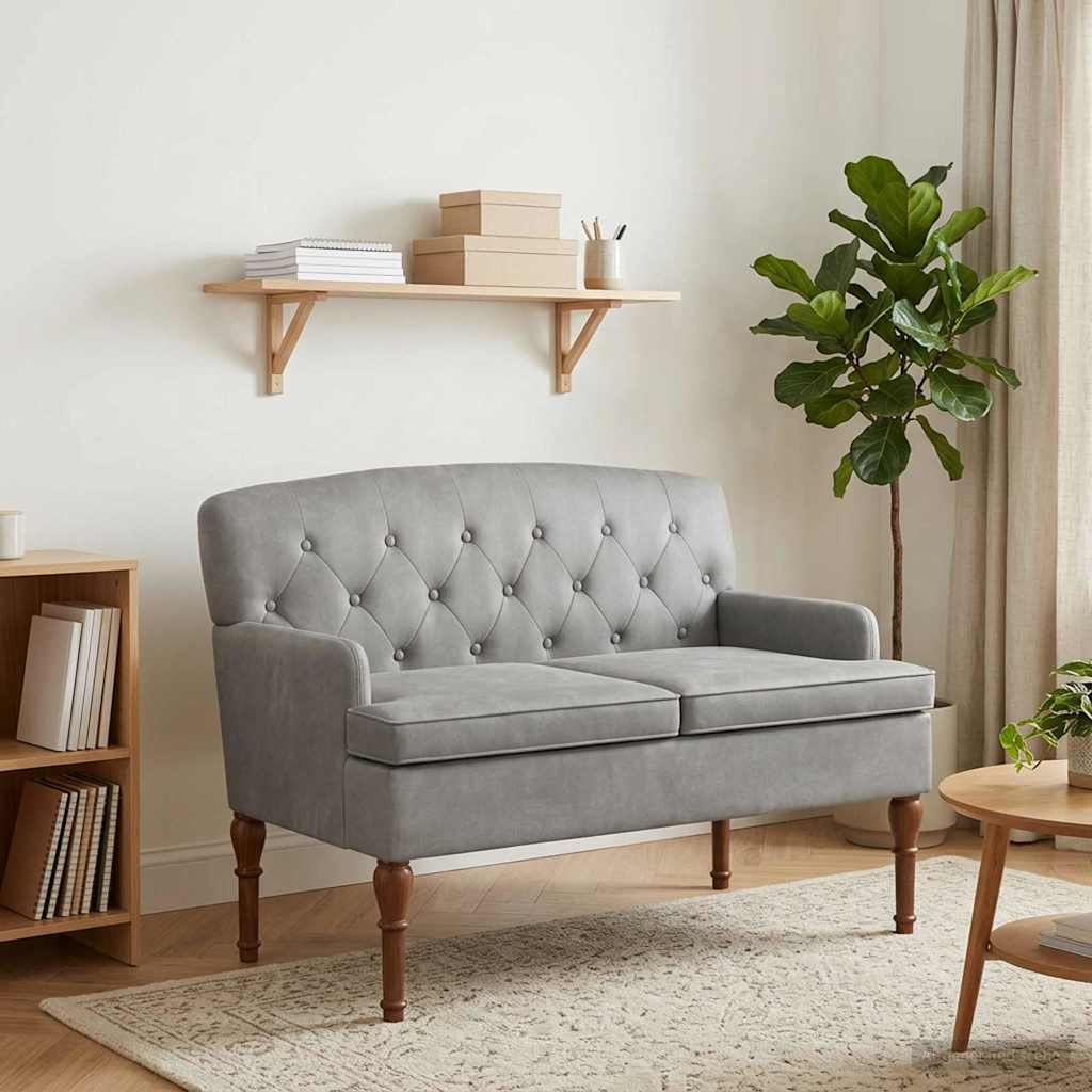 Loungebank met knopencomfort Lichtgrijs 111 x 65 x 79 cm