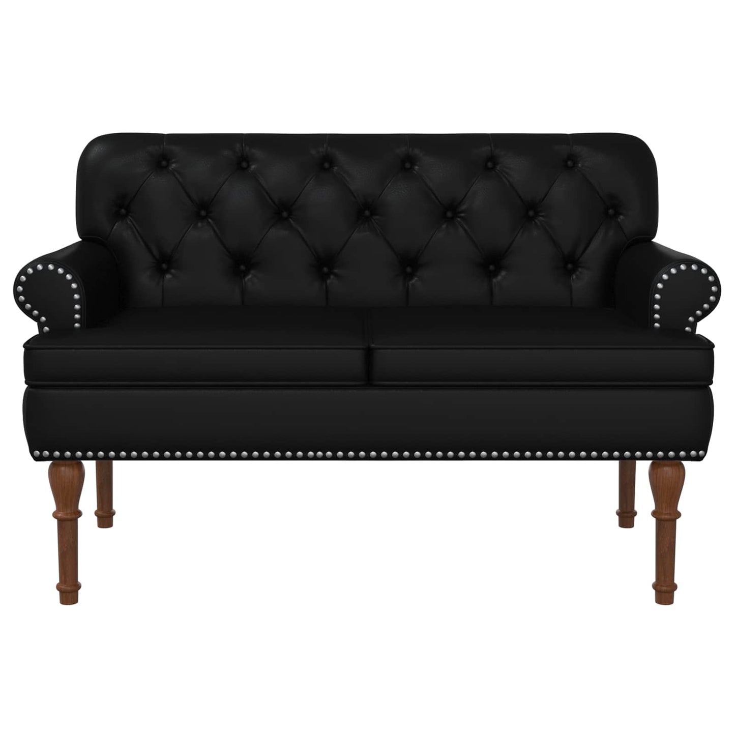 Loungebank met knopencomfort Zwart 120 x 65 x 77 cm Kunstleer