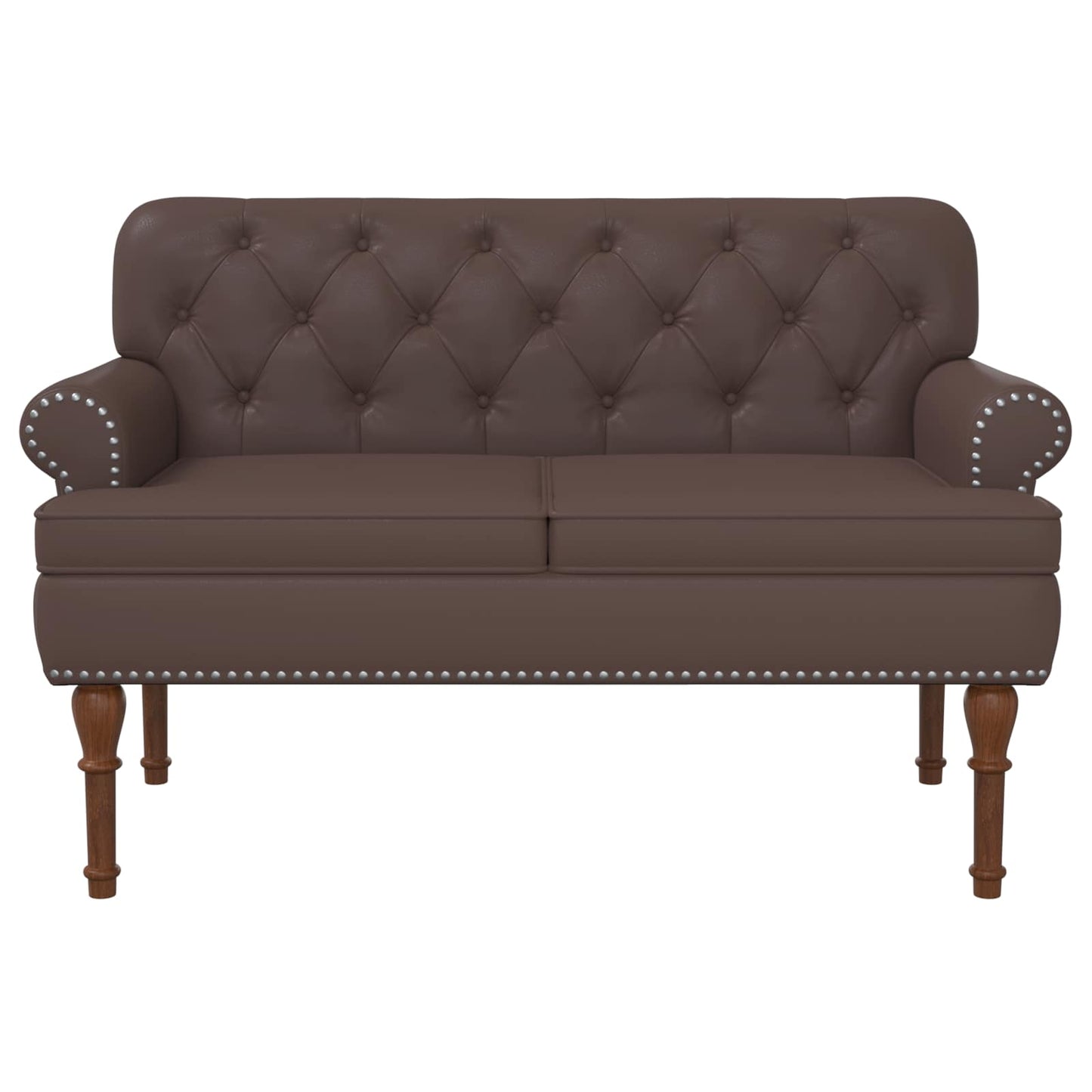 Loungebank met knopencomfort Bruin 120 x 65 x 77 cm Kunstleer