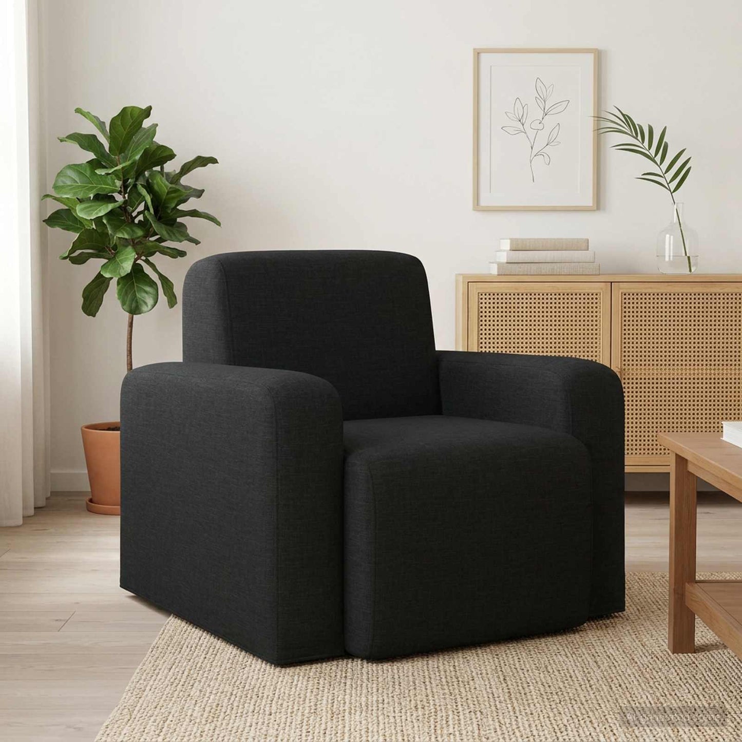 Fauteuil Zwart Stof is nu te koop bij PeponiXL, paradijselijk wonen!