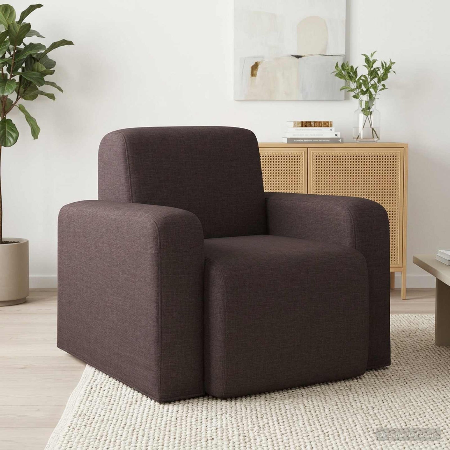 Fauteuil Donkerbruin Stof is nu te koop bij PeponiXL, paradijselijk wonen!