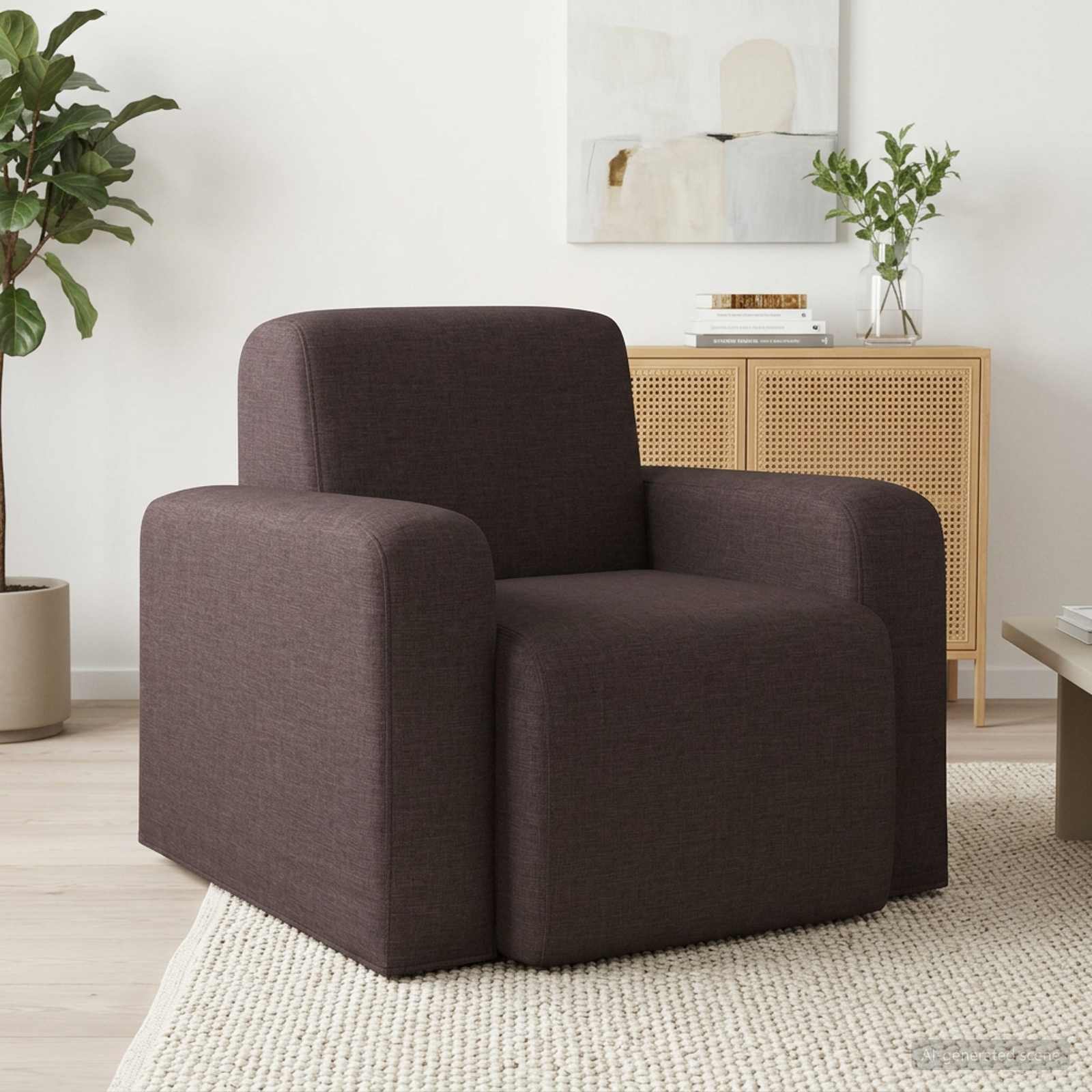 Fauteuil Donkerbruin Stof is nu te koop bij PeponiXL, paradijselijk wonen!