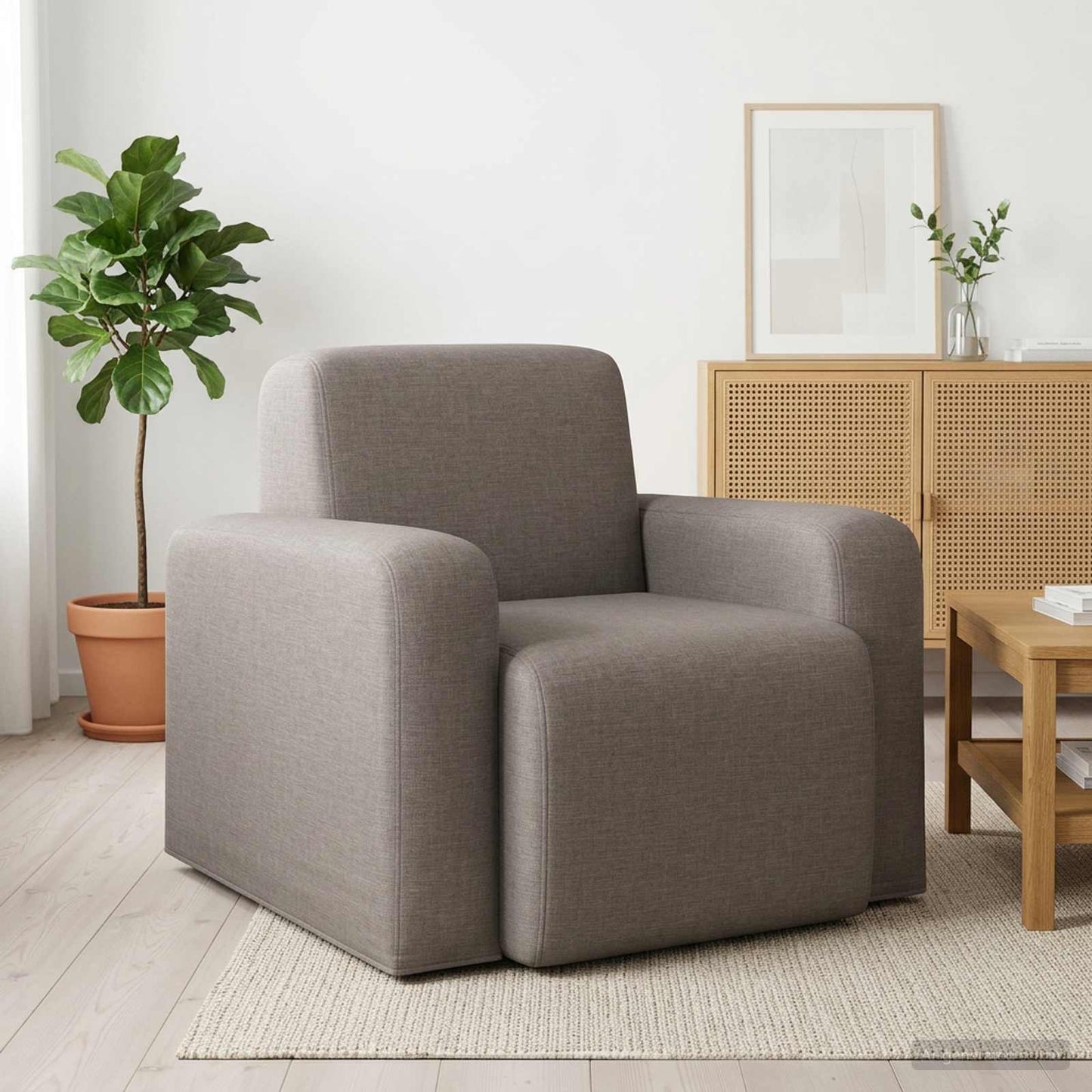 Fauteuil Taupe Stof is nu te koop bij PeponiXL, paradijselijk wonen!