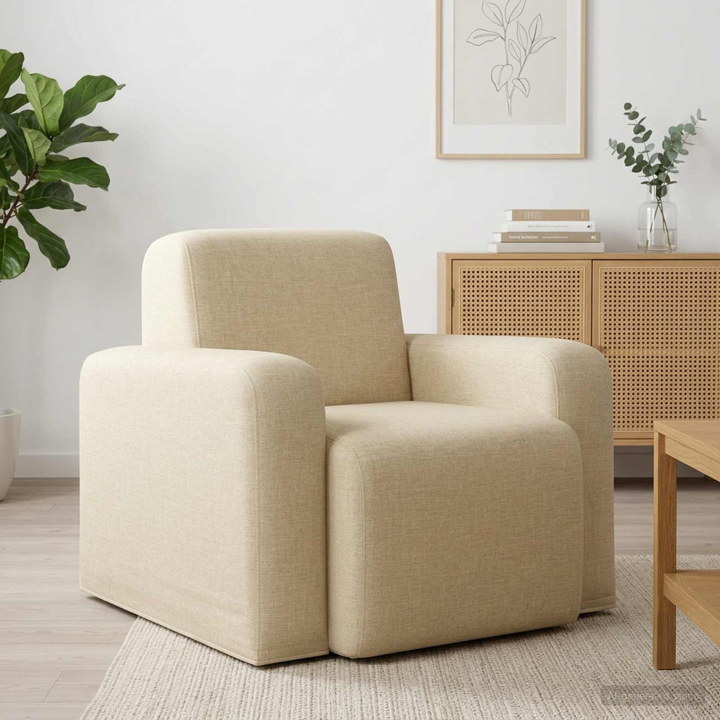 Fauteuil Crèmekleurig Stof is nu te koop bij PeponiXL, paradijselijk wonen!