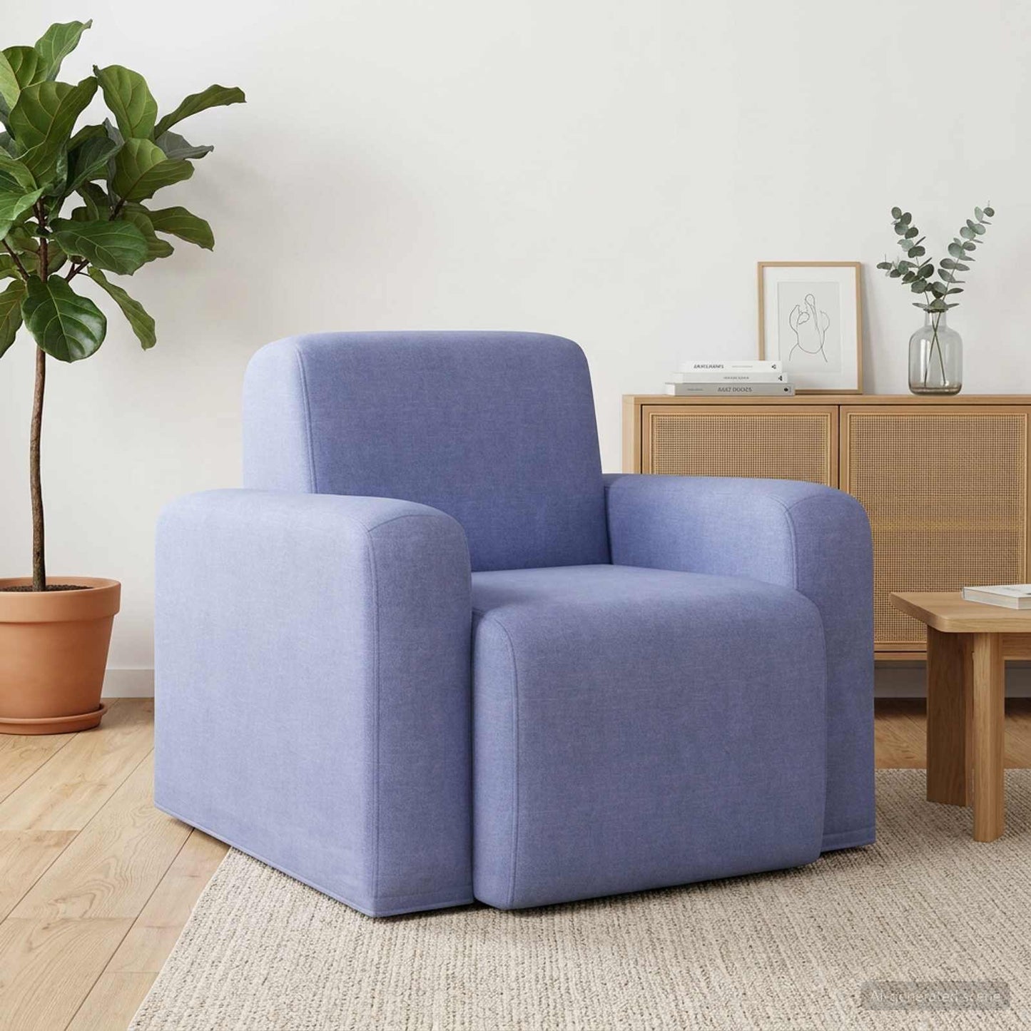 Fauteuil Jeans Blauw Stof is nu te koop bij PeponiXL, paradijselijk wonen!