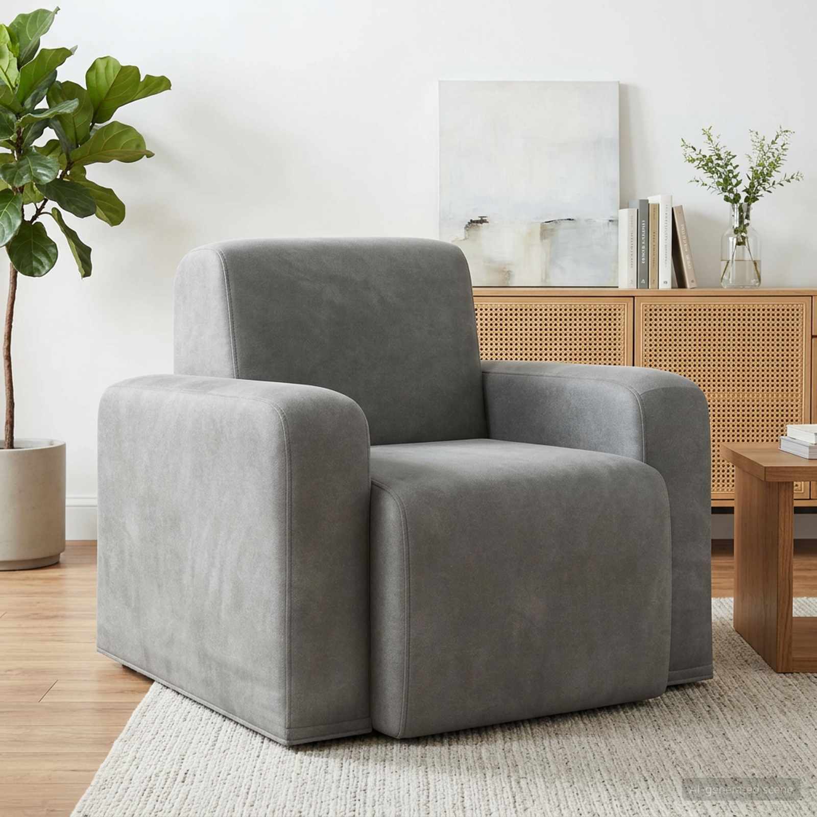 Fauteuil Lichtgrijs fluweel is nu te koop bij PeponiXL, paradijselijk wonen!