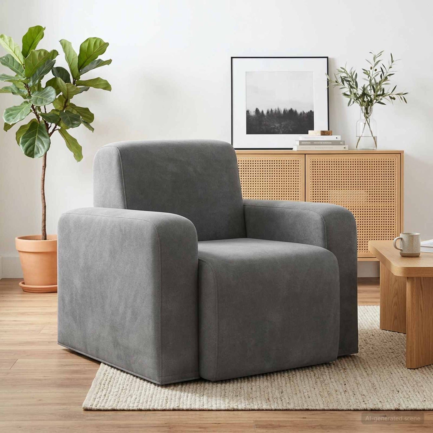 Fauteuil Donkergrijs fluweel is nu te koop bij PeponiXL, paradijselijk wonen!