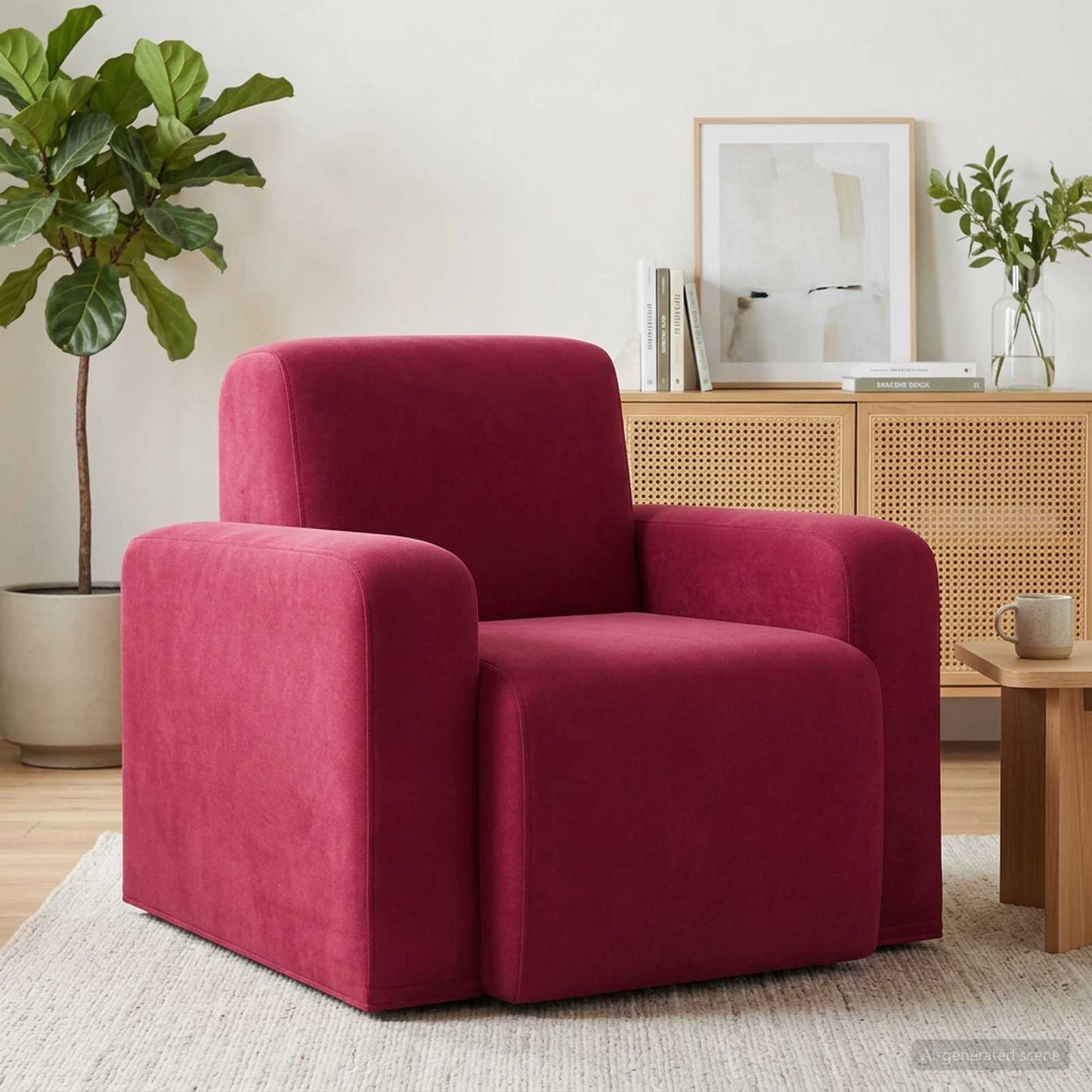 Fauteuil Wijnrood fluweel is nu te koop bij PeponiXL, paradijselijk wonen!
