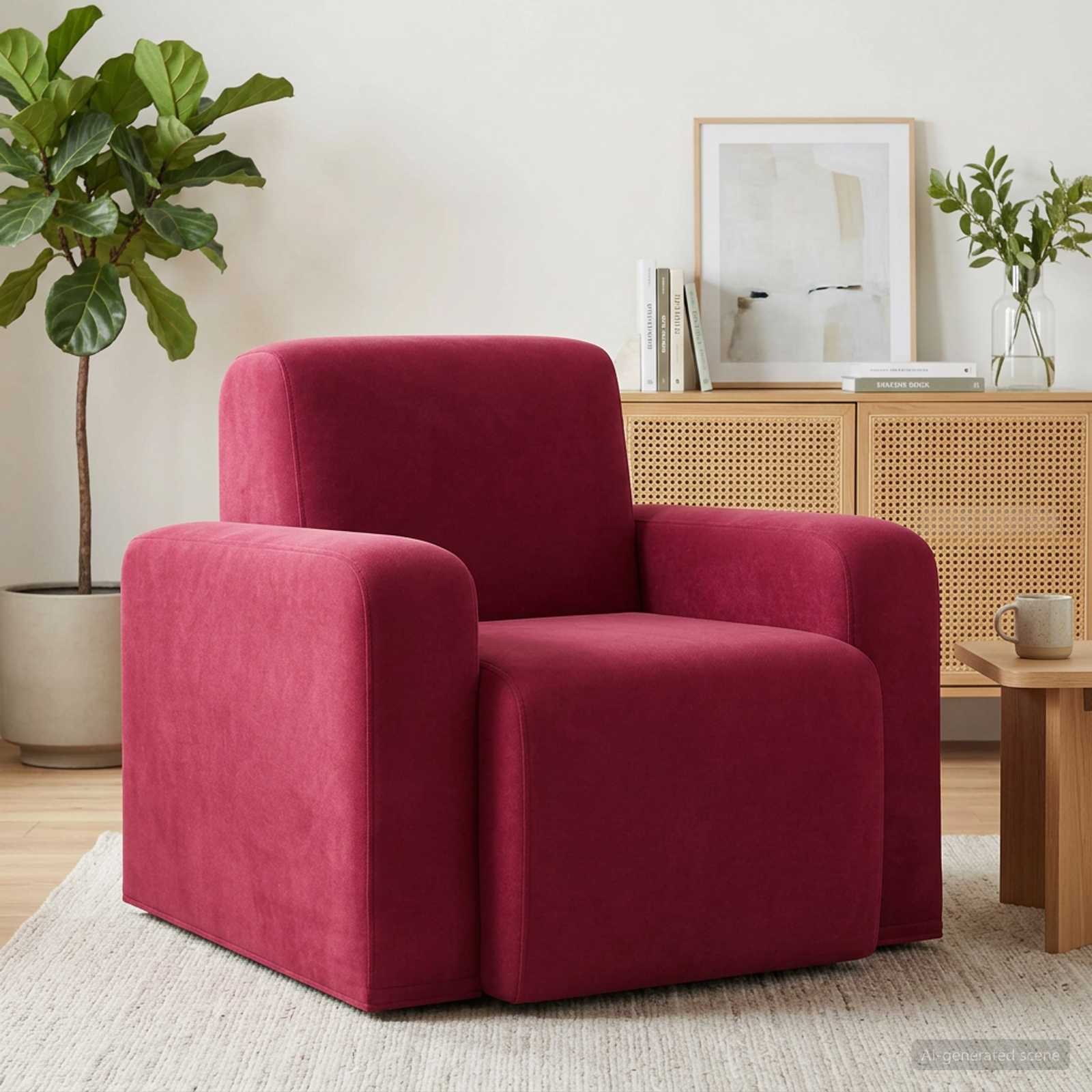 Fauteuil Wijnrood fluweel is nu te koop bij PeponiXL, paradijselijk wonen!