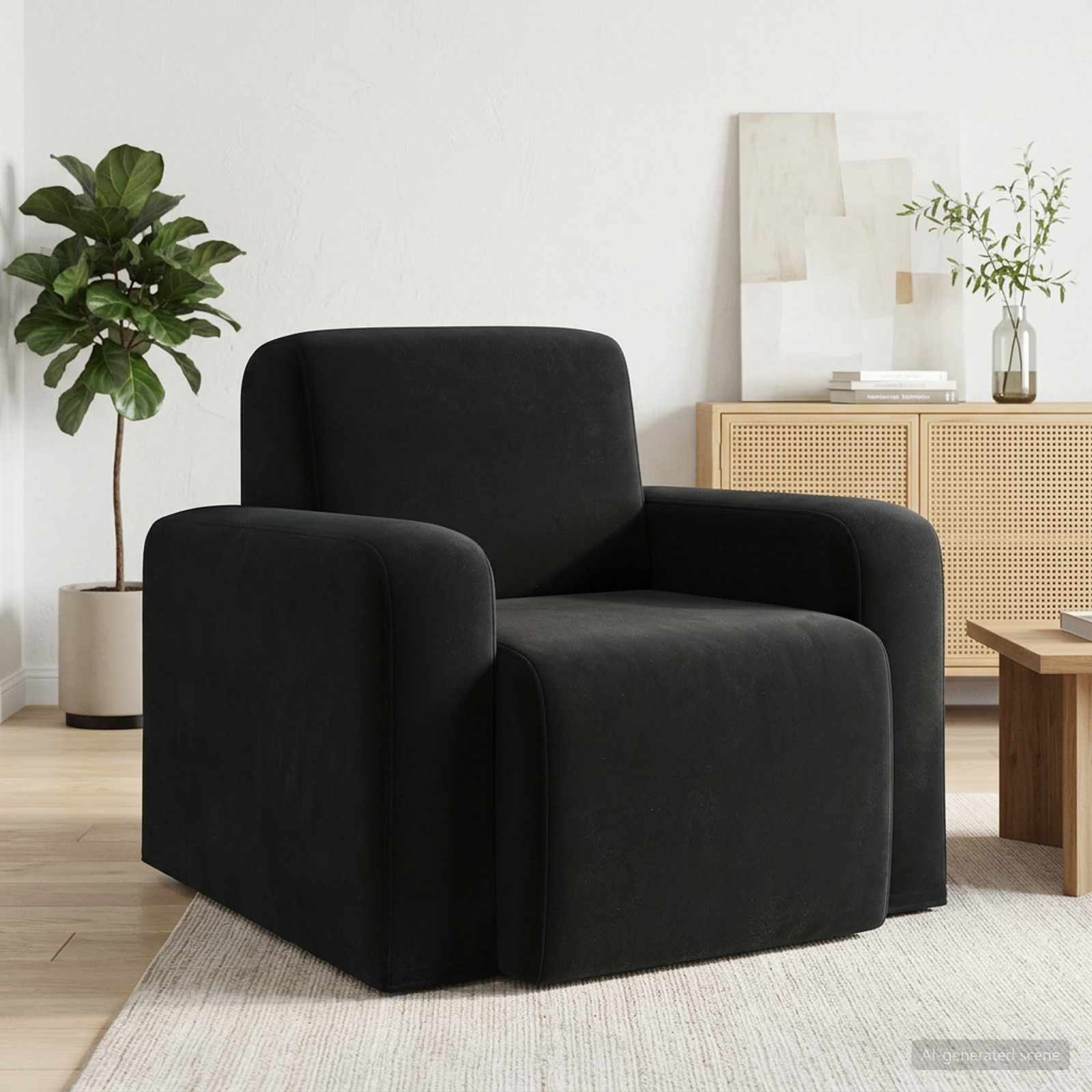 Fauteuil Zwart fluweel is nu te koop bij PeponiXL, paradijselijk wonen!