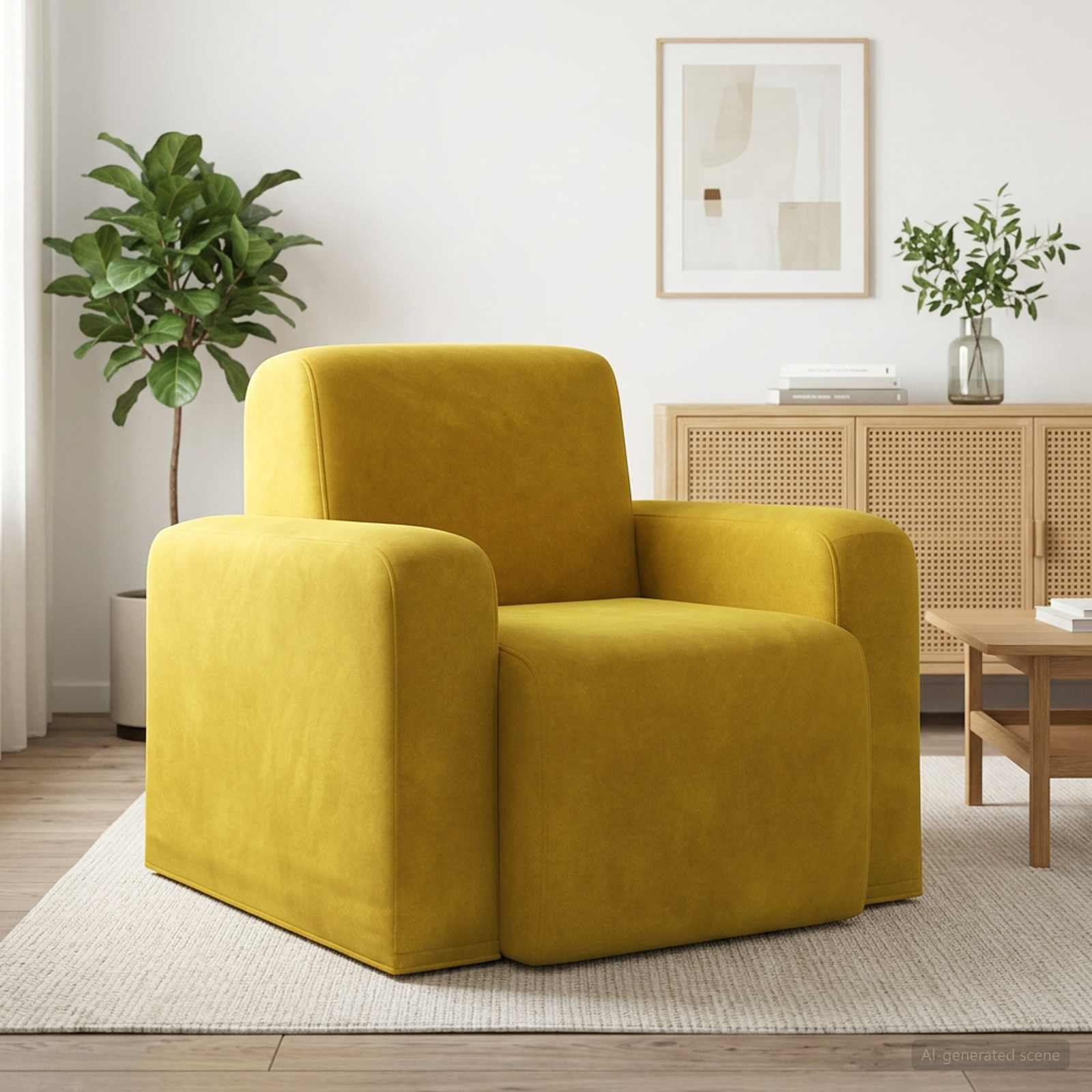 Fauteuil Geel fluweel is nu te koop bij PeponiXL, paradijselijk wonen!