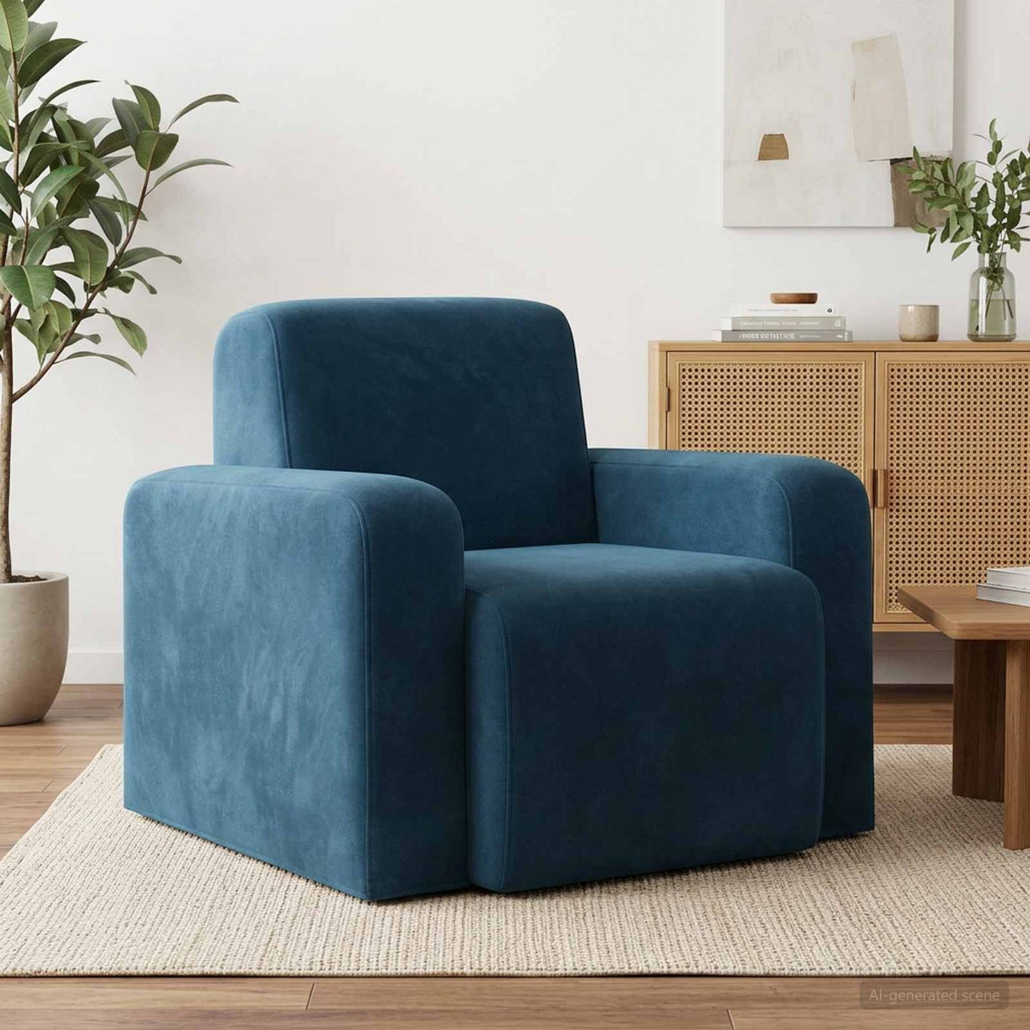 Fauteuil Blauw fluweel is nu te koop bij PeponiXL, paradijselijk wonen!