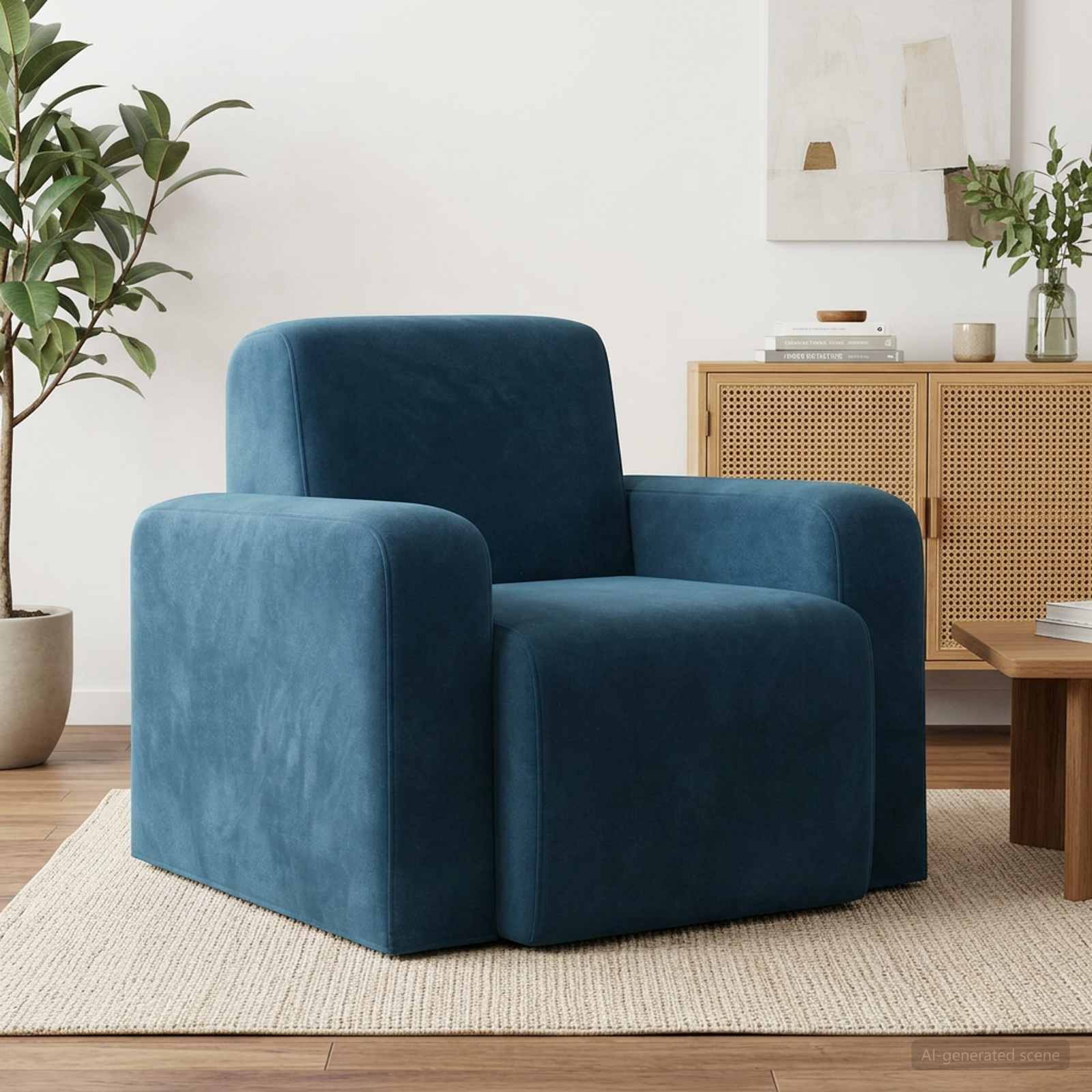 Fauteuil Blauw fluweel is nu te koop bij PeponiXL, paradijselijk wonen!