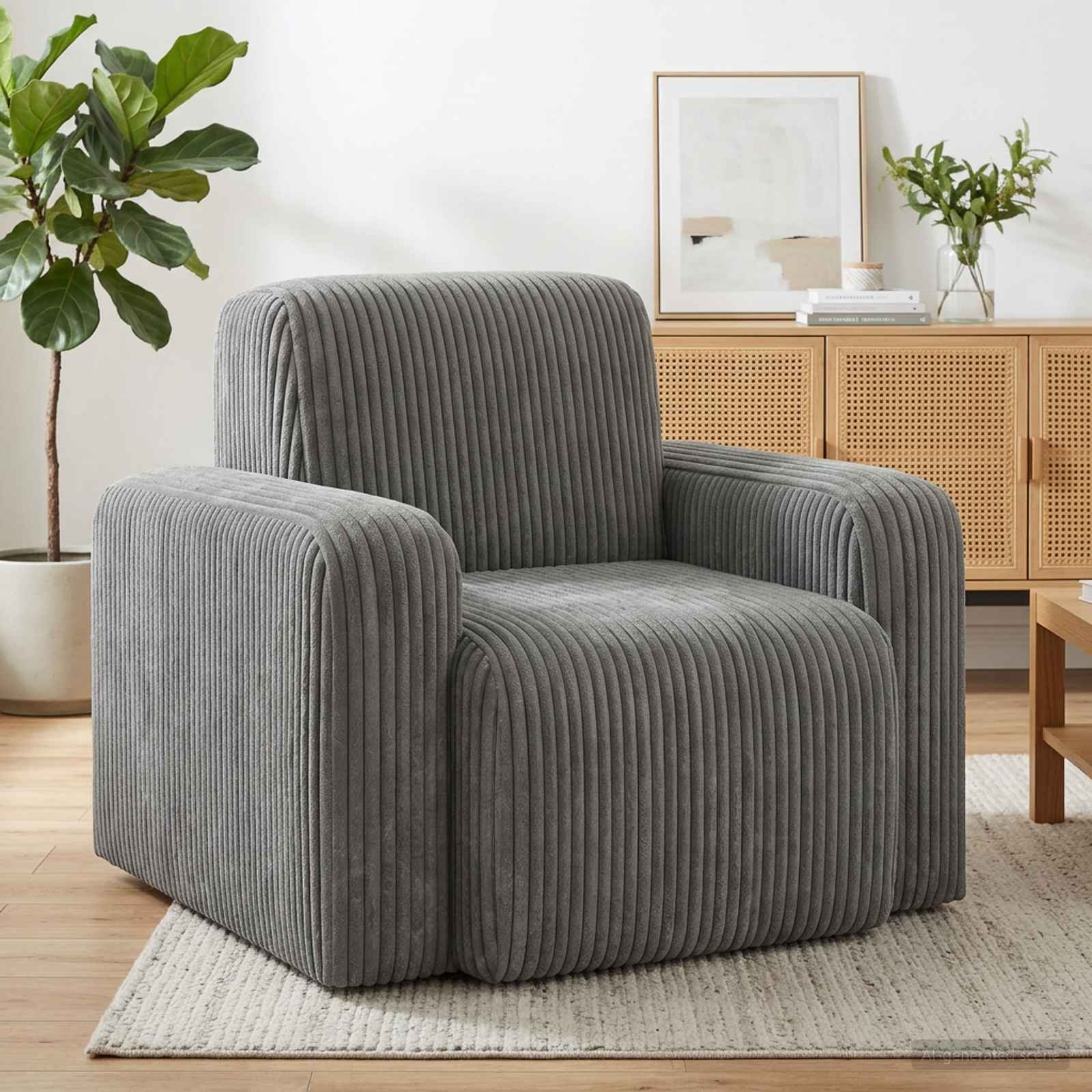 Fauteuil Lichtgrijs corduroy is nu te koop bij PeponiXL, paradijselijk wonen!
