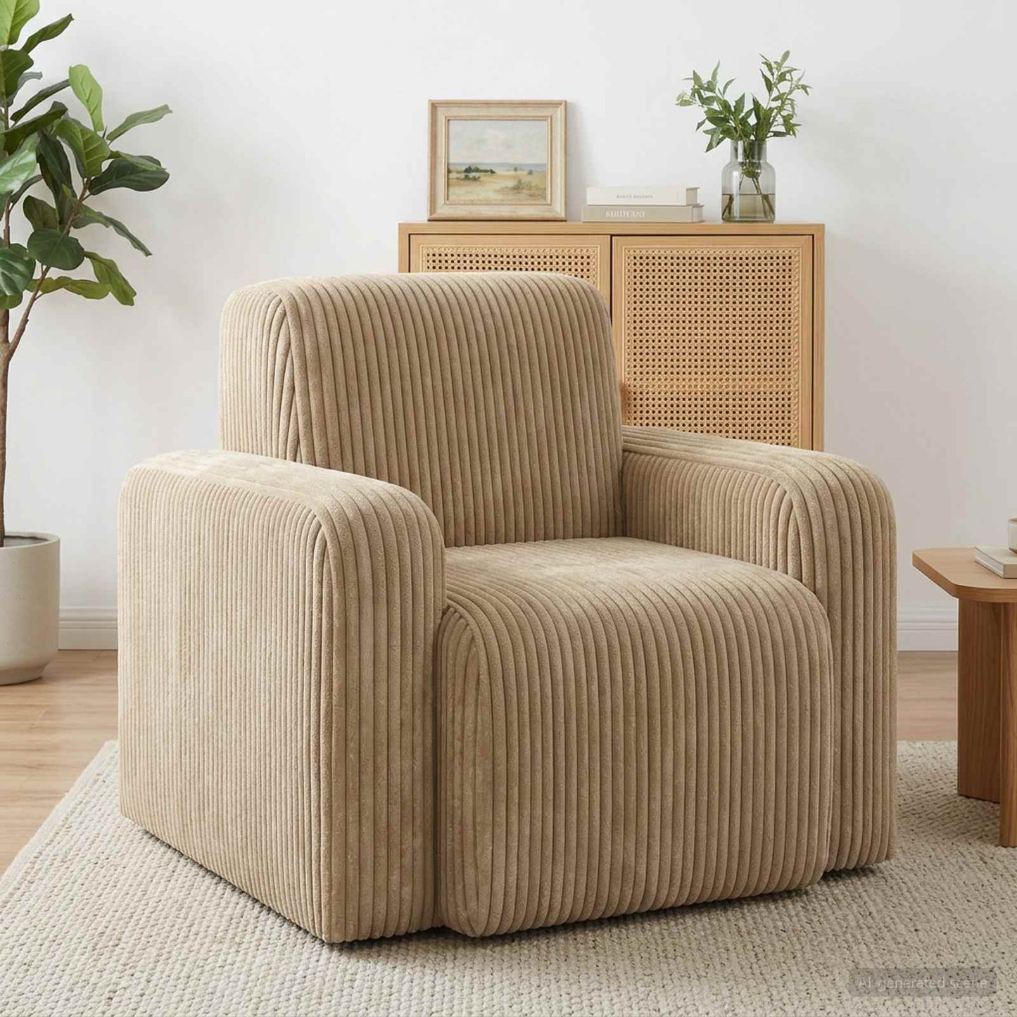Fauteuil Taupe corduroy is nu te koop bij PeponiXL, paradijselijk wonen!