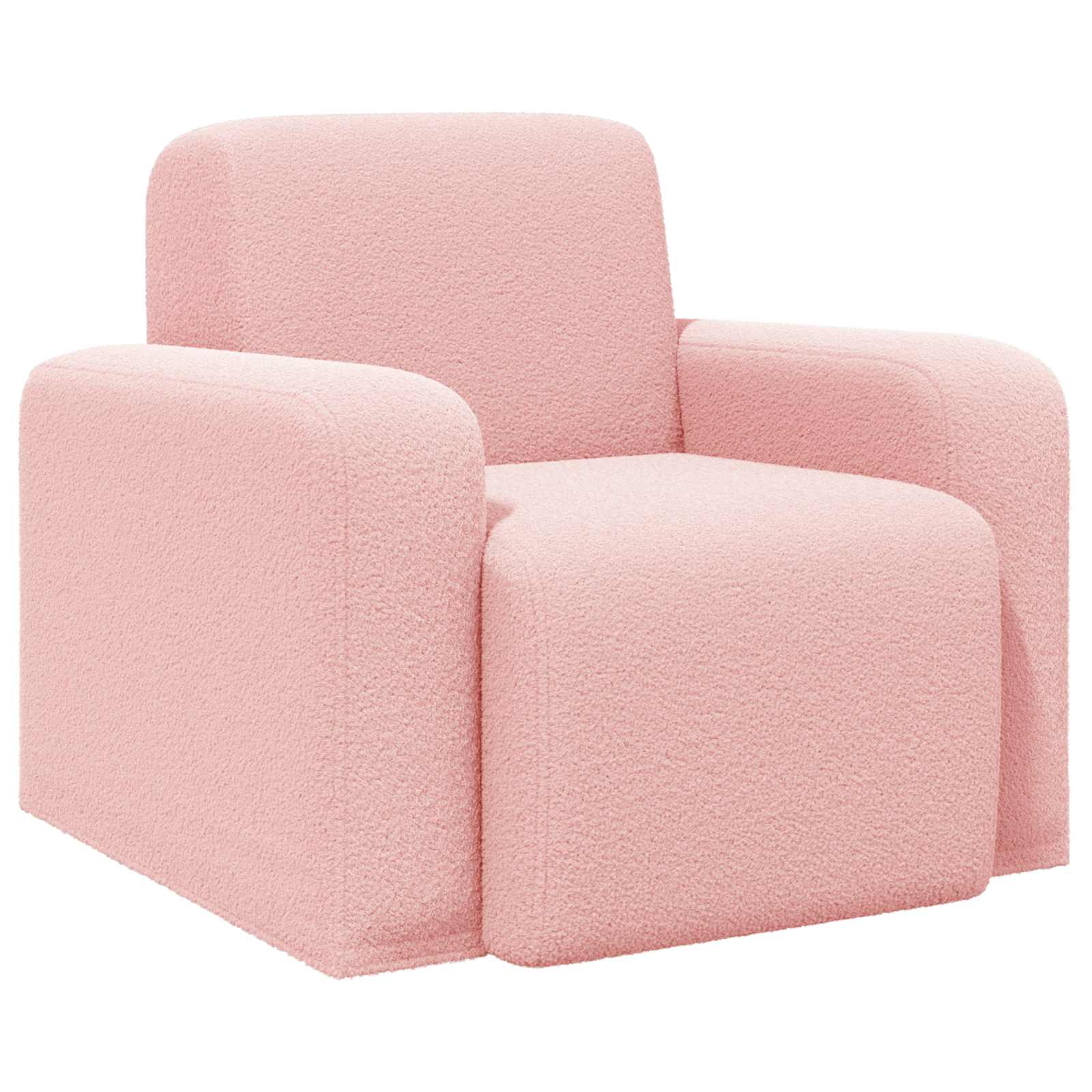 Fauteuil Roze Bouclé is nu te koop bij PeponiXL, paradijselijk wonen!
