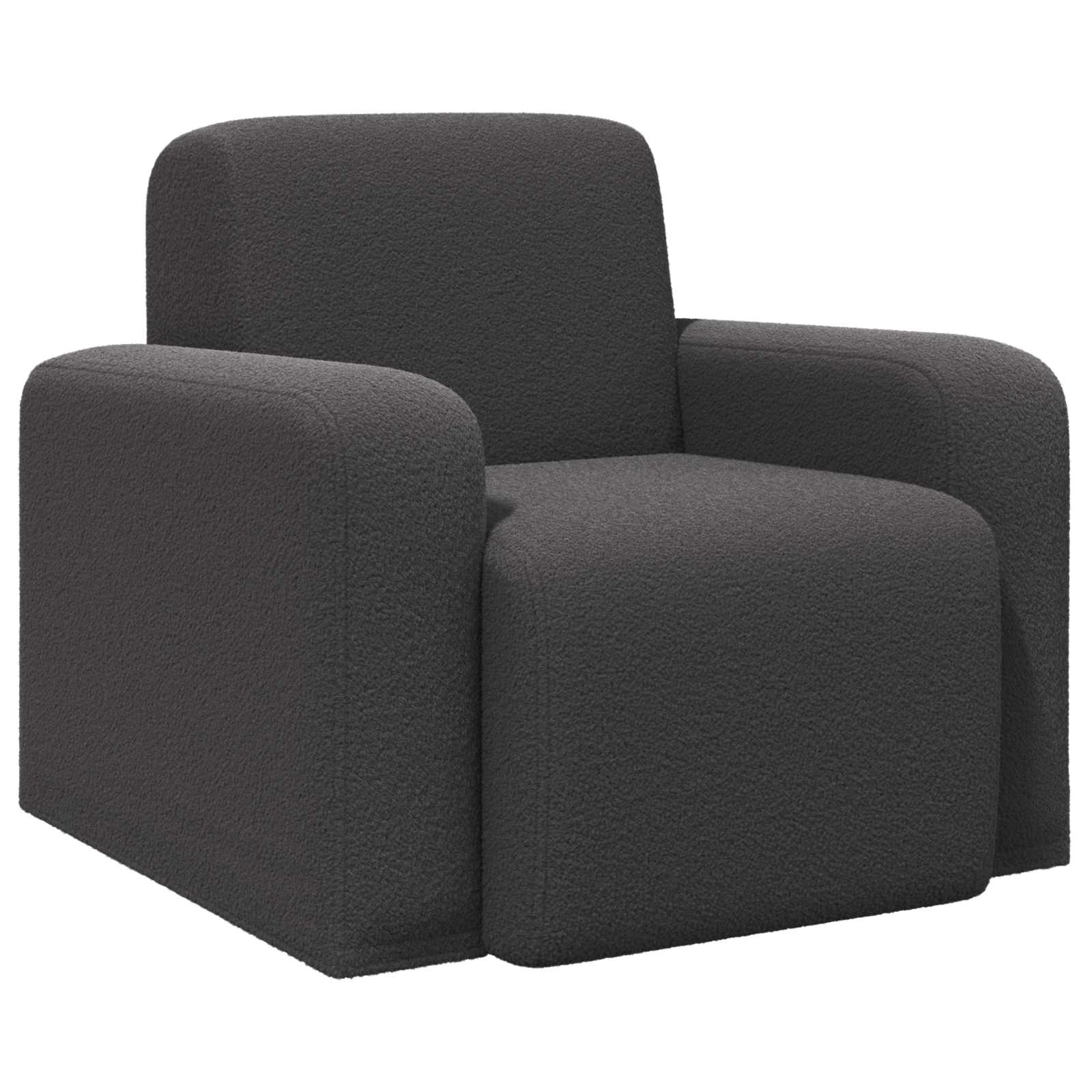 Fauteuil Donkergrijs Bouclé is nu te koop bij PeponiXL, paradijselijk wonen!