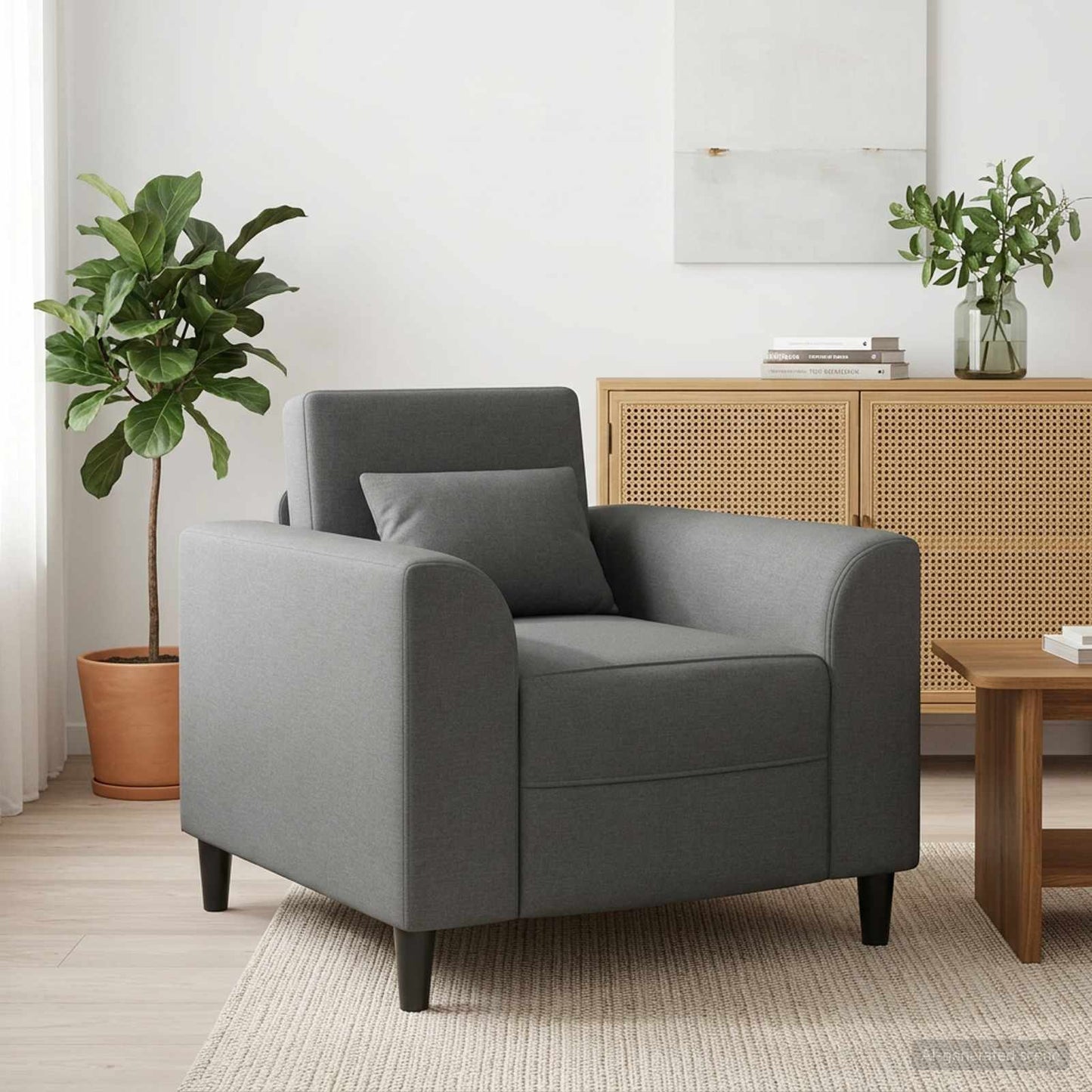 Fauteuil Donkergrijs Stof is nu te koop bij PeponiXL, paradijselijk wonen!