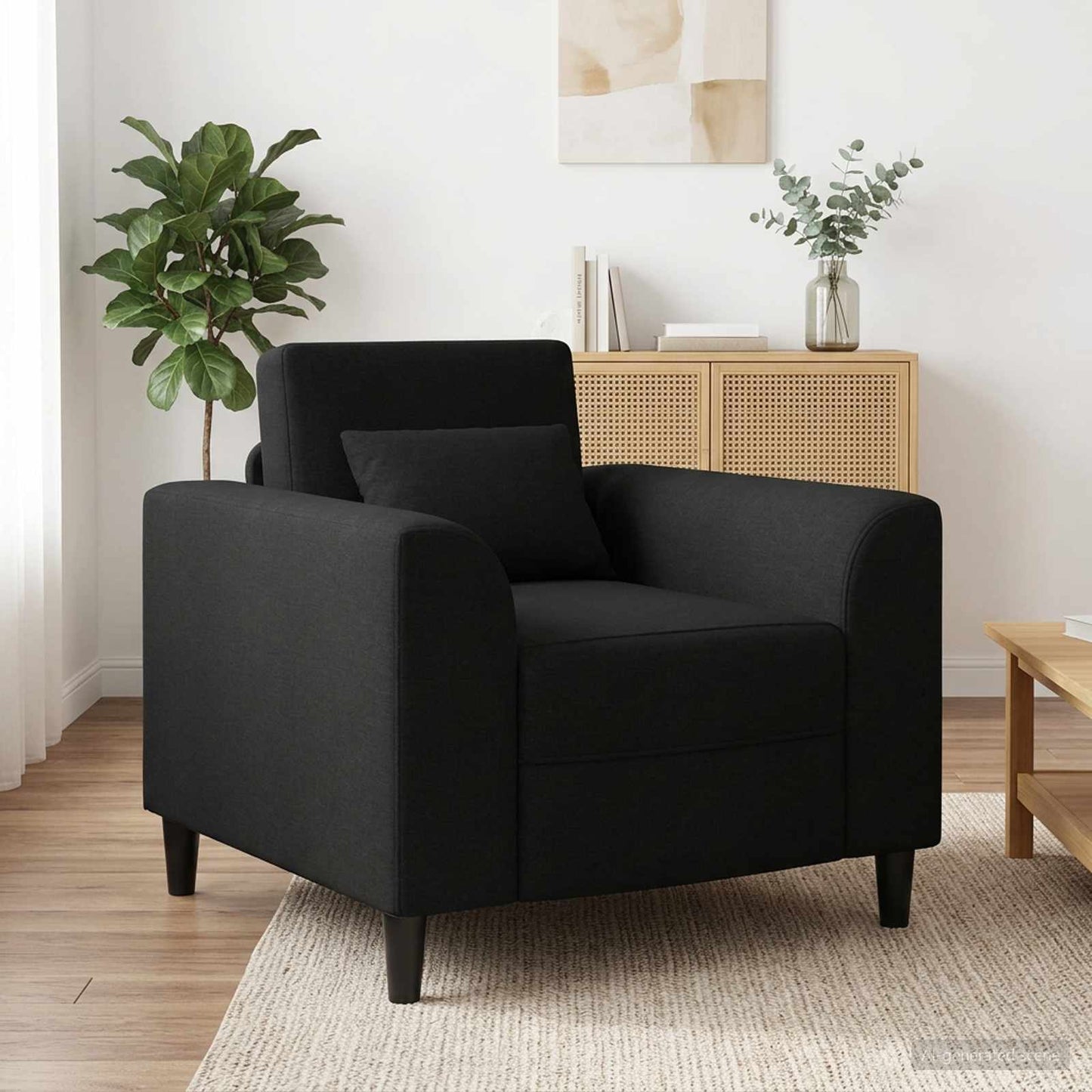 Fauteuil Zwart Stof is nu te koop bij PeponiXL, paradijselijk wonen!