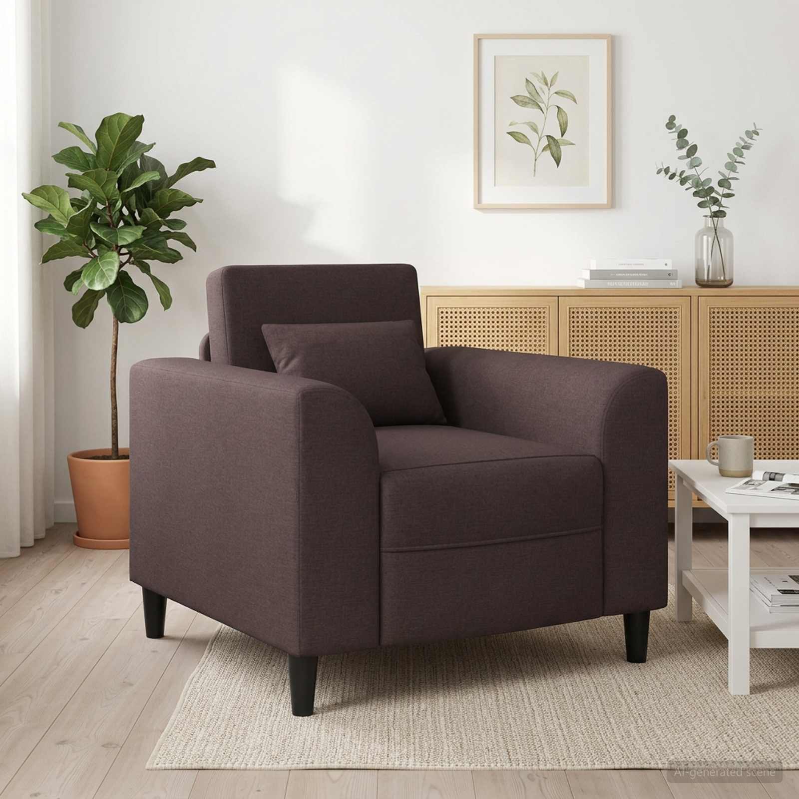 Fauteuil Donkerbruin Stof is nu te koop bij PeponiXL, paradijselijk wonen!