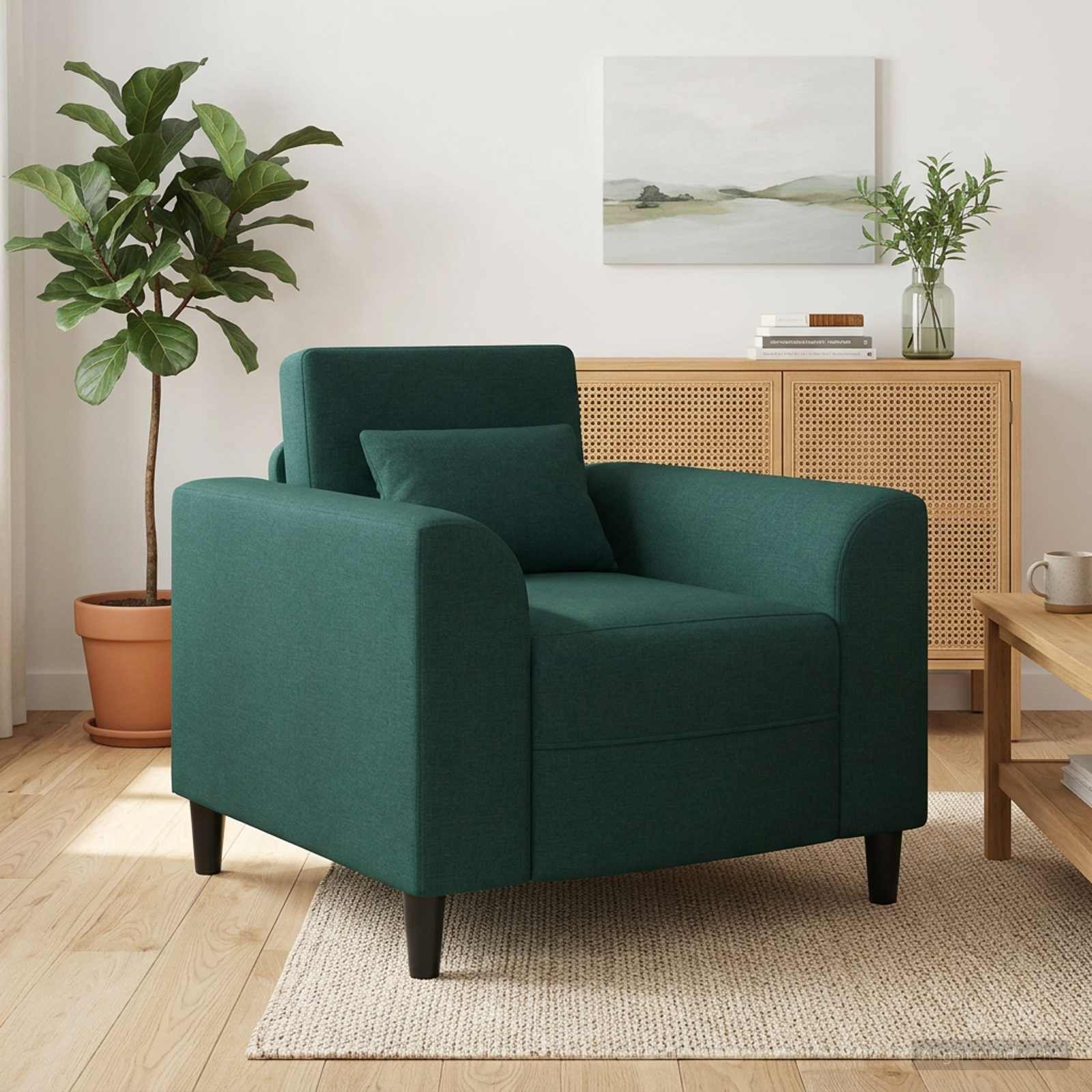 Fauteuil Donkergroen Stof is nu te koop bij PeponiXL, paradijselijk wonen!
