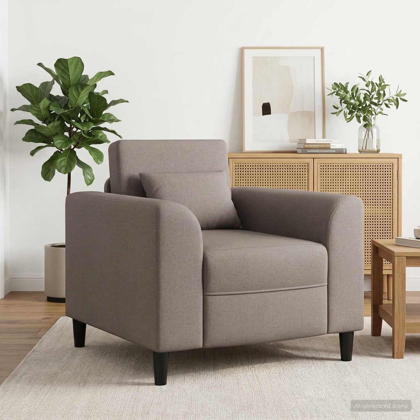 Fauteuil Taupe Stof is nu te koop bij PeponiXL, paradijselijk wonen!