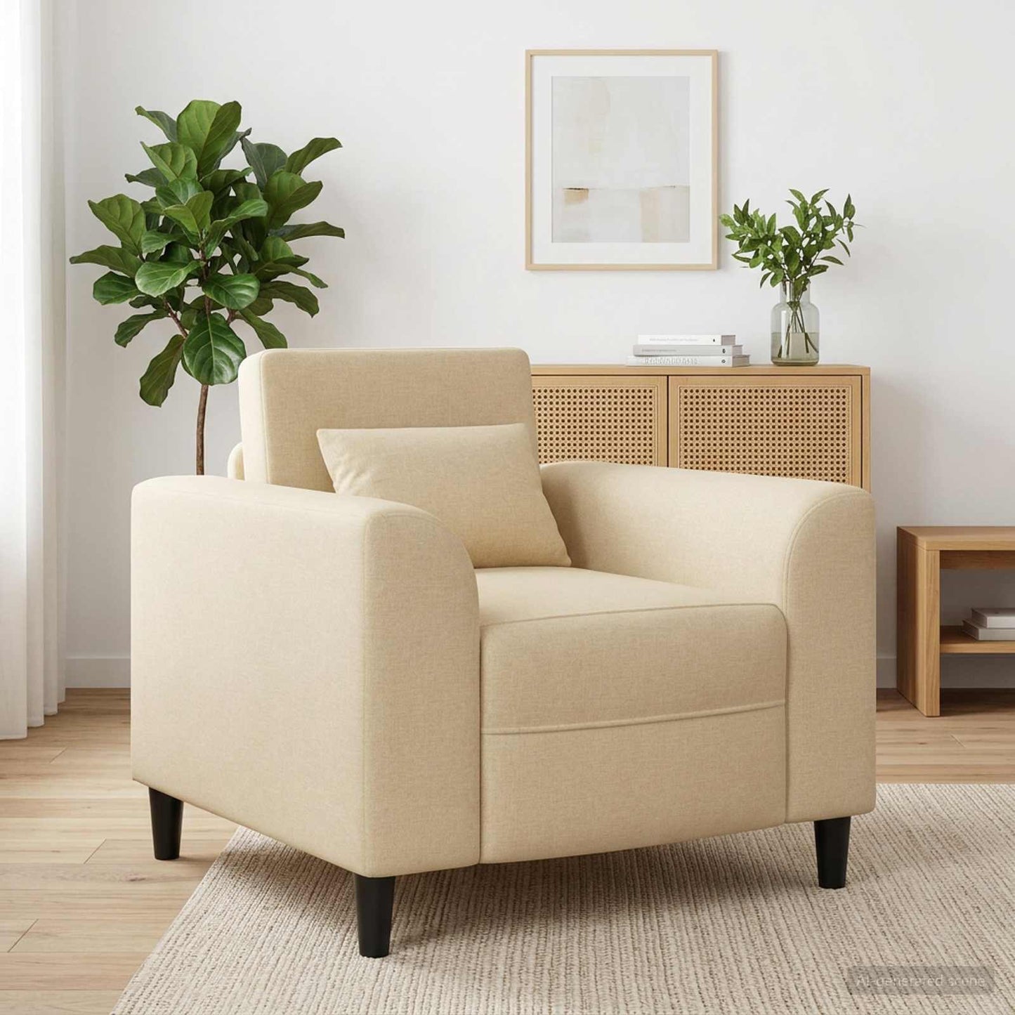 Fauteuil Crèmekleurig Stof is nu te koop bij PeponiXL, paradijselijk wonen!