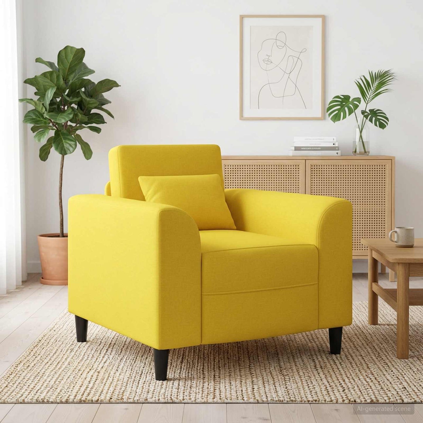 Fauteuil Lichtgeel Stof is nu te koop bij PeponiXL, paradijselijk wonen!