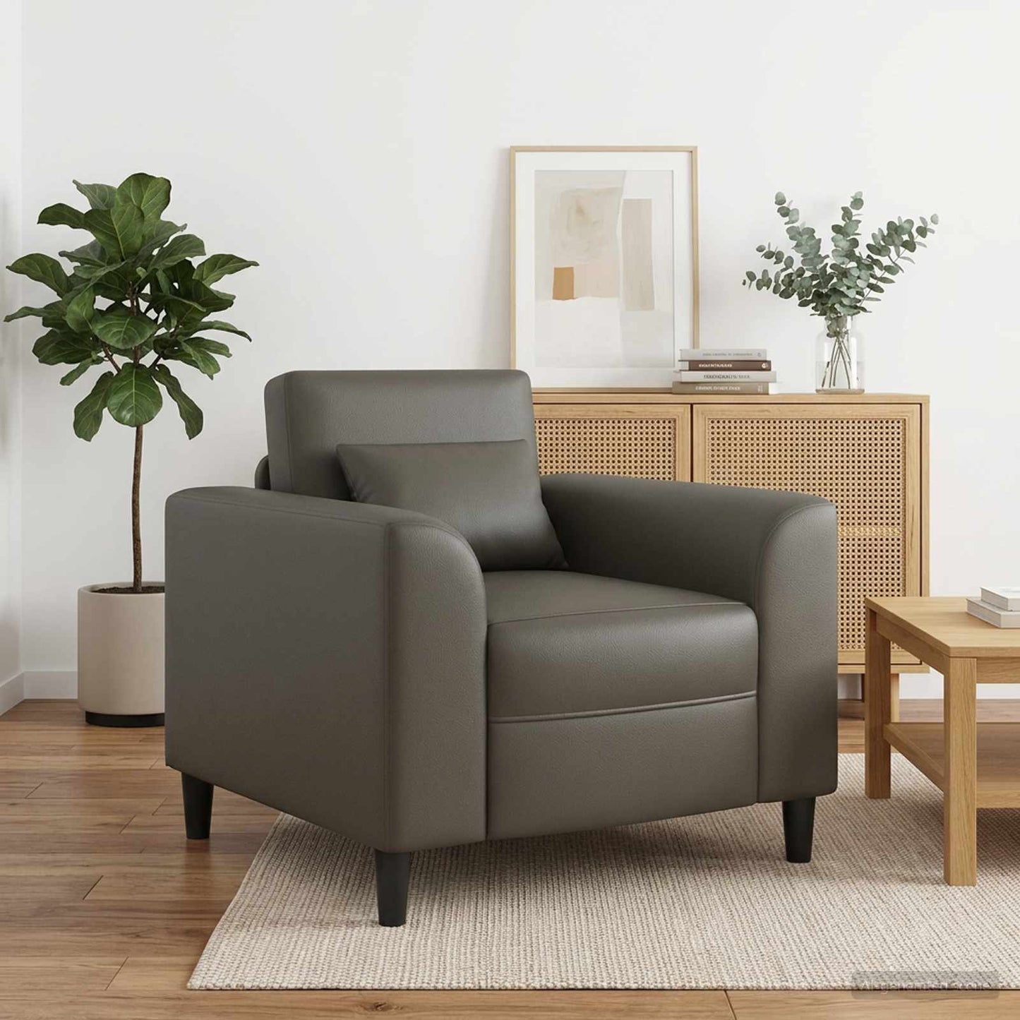 Fauteuil Grijs Kunstleer is nu te koop bij PeponiXL, paradijselijk wonen!