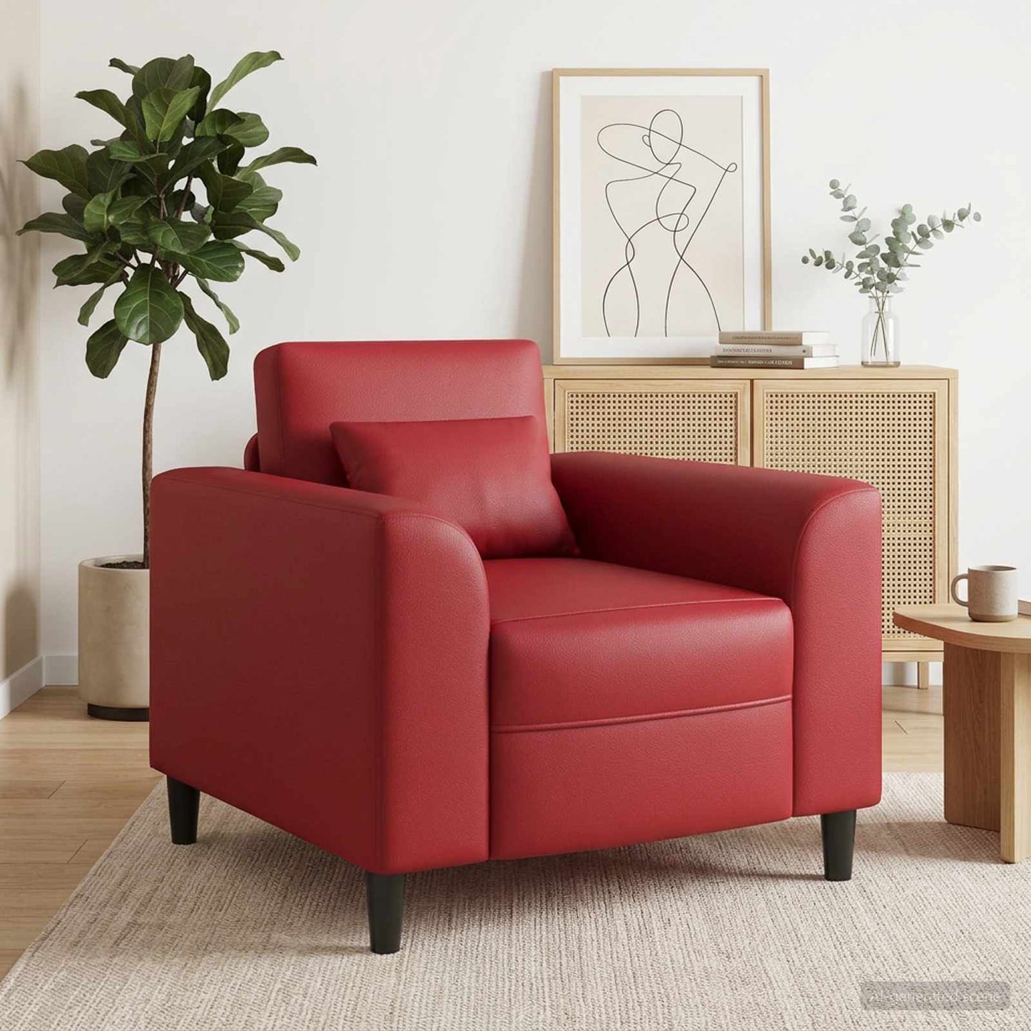 Fauteuil Wijnrood Kunstleer is nu te koop bij PeponiXL, paradijselijk wonen!