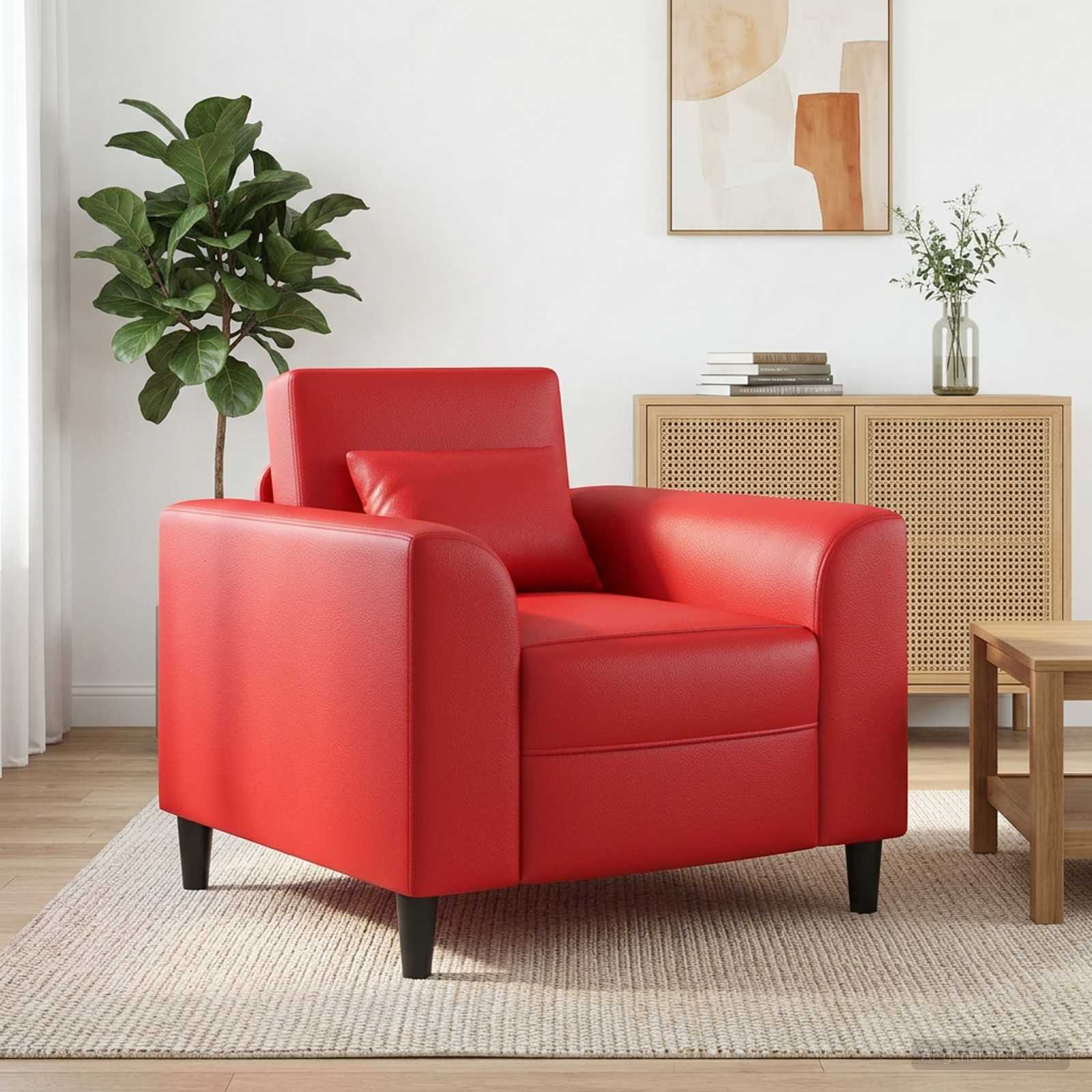 Fauteuil Rood Kunstleer is nu te koop bij PeponiXL, paradijselijk wonen!