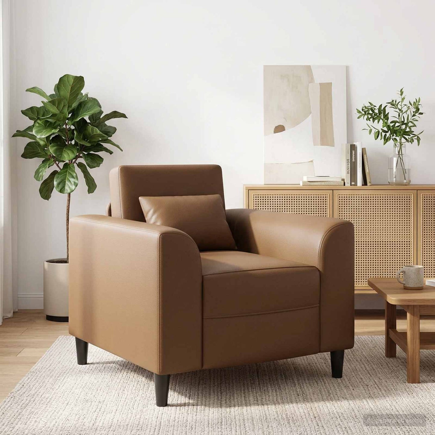 Fauteuil Cappuccino Kunstleer is nu te koop bij PeponiXL, paradijselijk wonen!