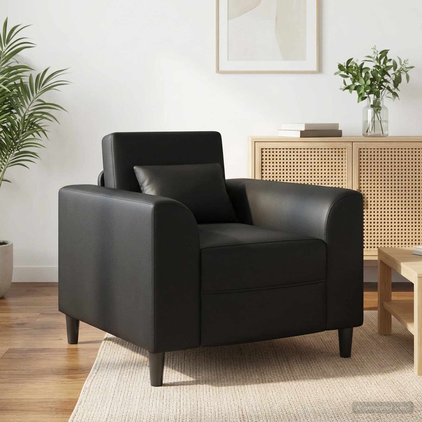Fauteuil Zwart Kunstleer is nu te koop bij PeponiXL, paradijselijk wonen!