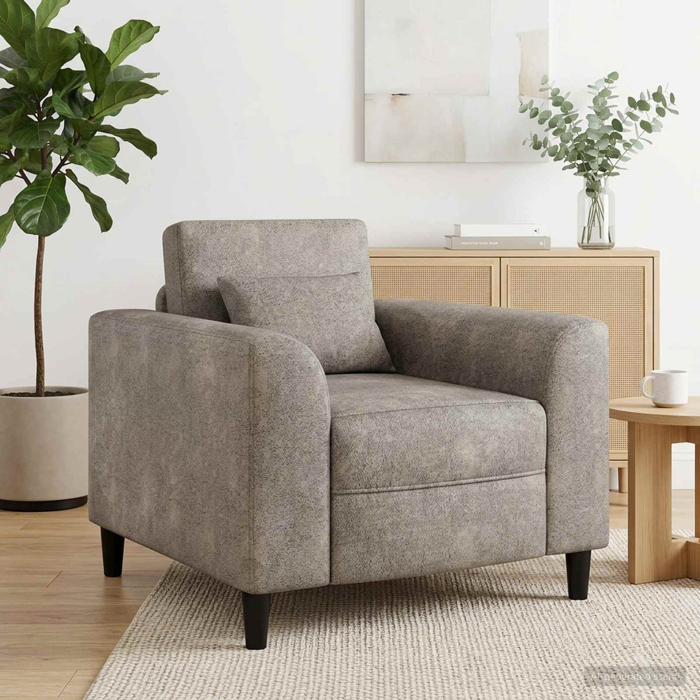 Fauteuil Lichtgrijs Nep Suede Leer is nu te koop bij PeponiXL, paradijselijk wonen!