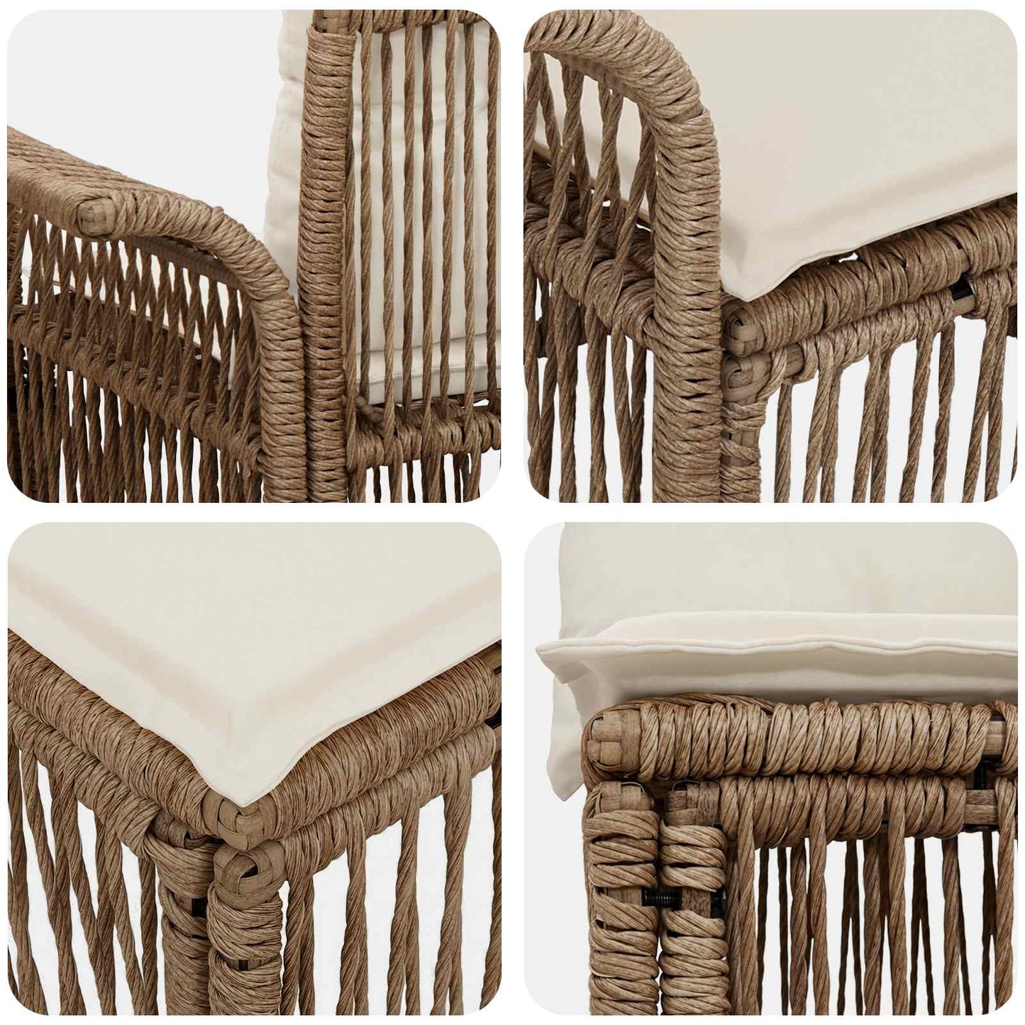 Tuinbankenset 4 pcs Beige poly rattan is nu te koop bij PeponiXL, paradijselijk wonen!