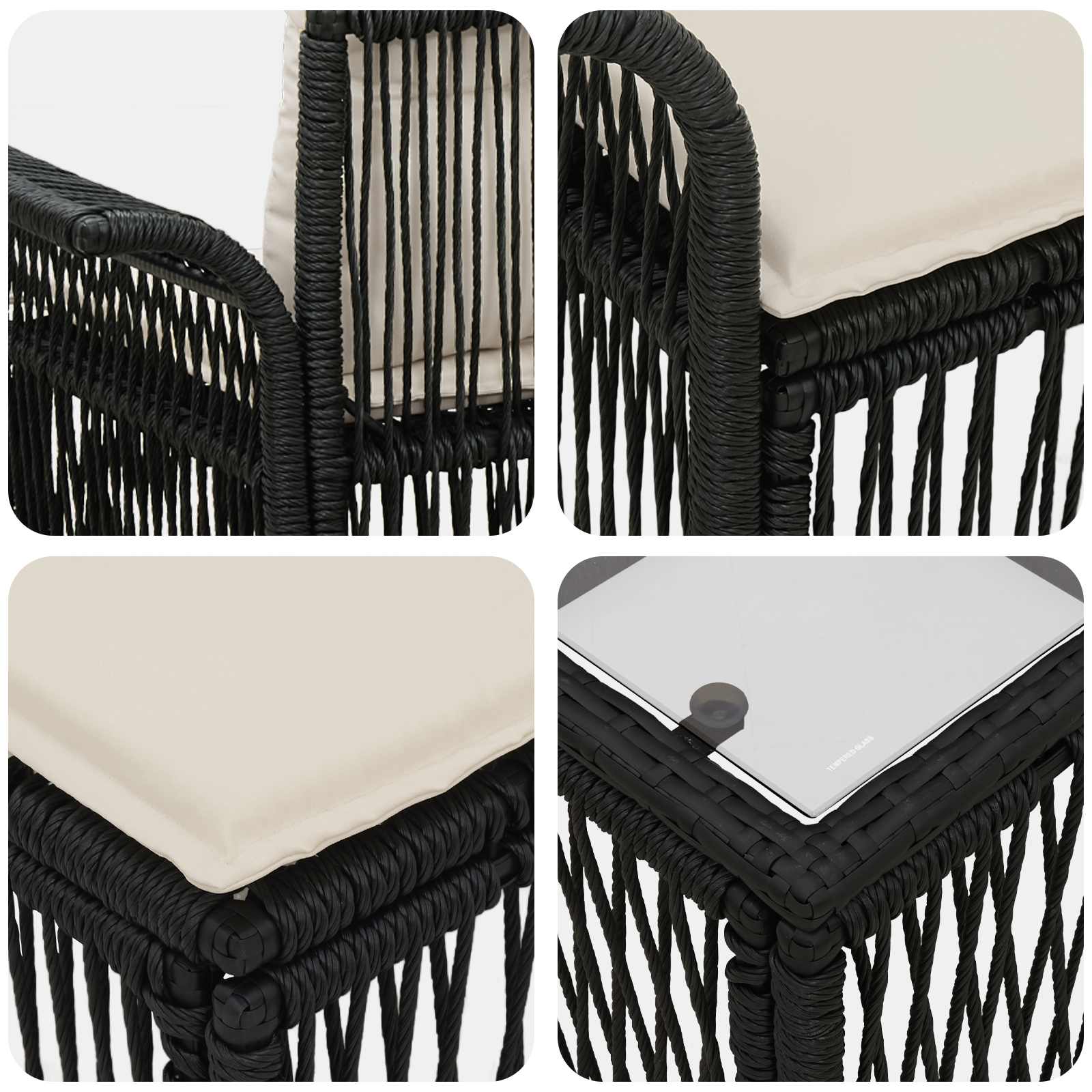 Tuinbankenset 6 pcs Zwart poly rattan is nu te koop bij PeponiXL, paradijselijk wonen!