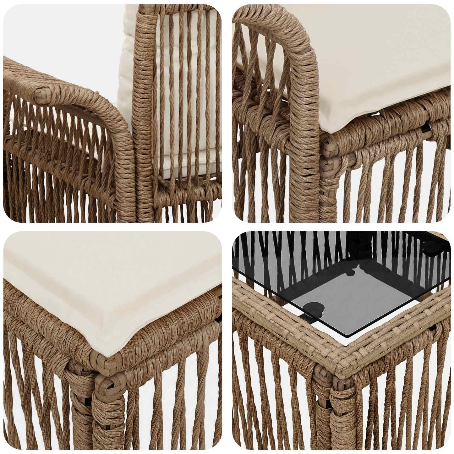 Tuinbankenset 7 pcs Beige poly rattan is nu te koop bij PeponiXL, paradijselijk wonen!