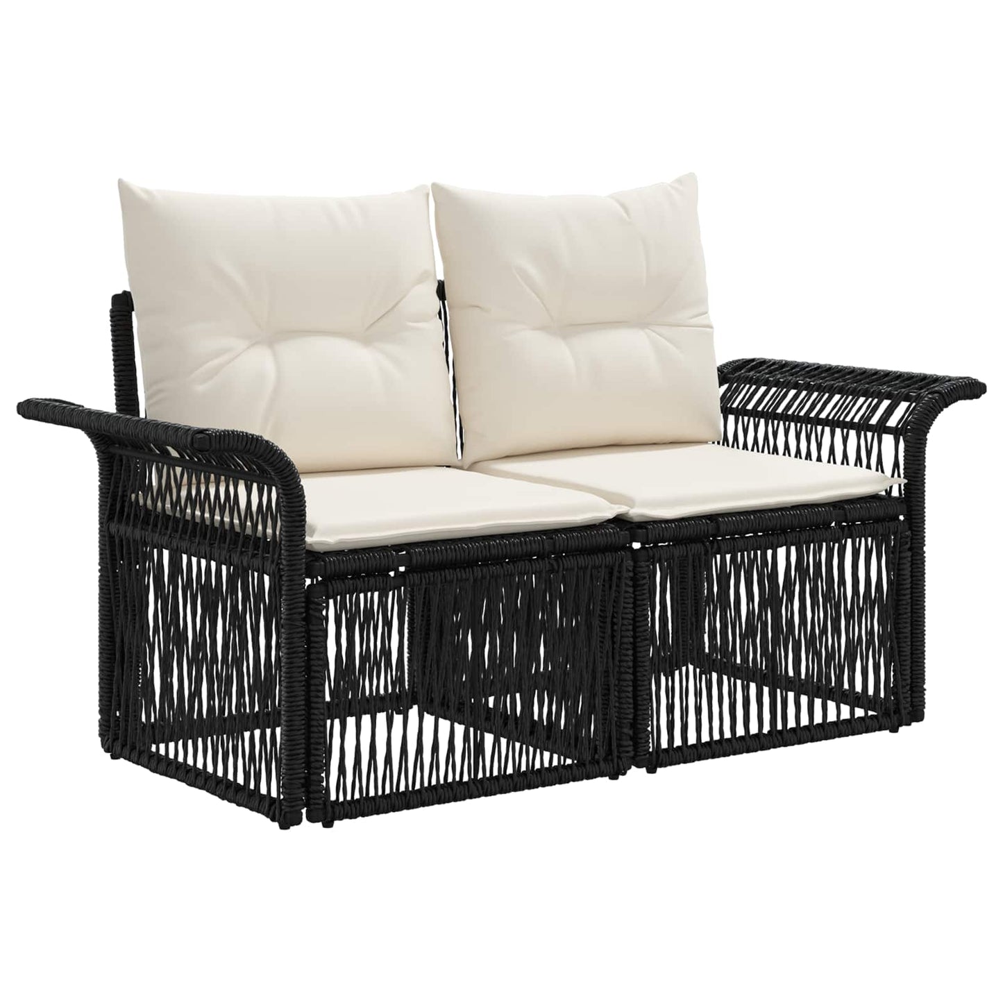Tuinbankenset 8 pcs Zwart poly rattan is nu te koop bij PeponiXL, paradijselijk wonen!