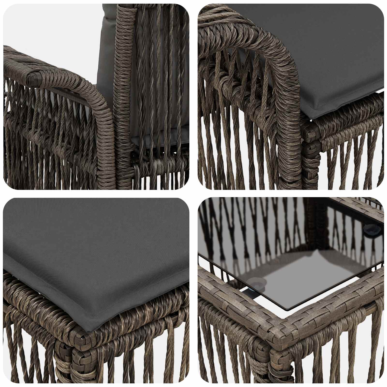 Tuinbankenset 6 pcs Grijs poly rattan is nu te koop bij PeponiXL, paradijselijk wonen!