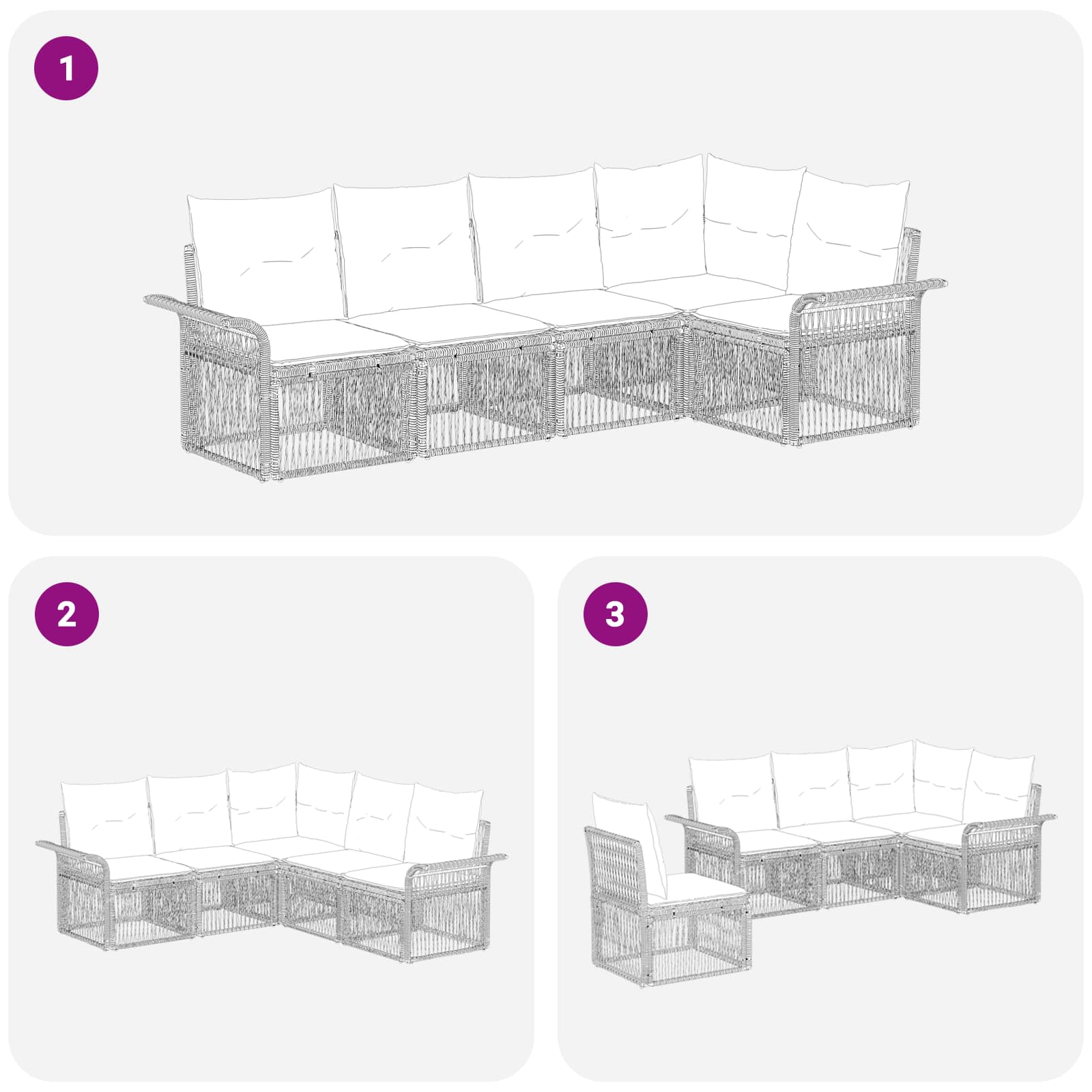 Tuinbankenset 5 pcs Zwart poly rattan is nu te koop bij PeponiXL, paradijselijk wonen!
