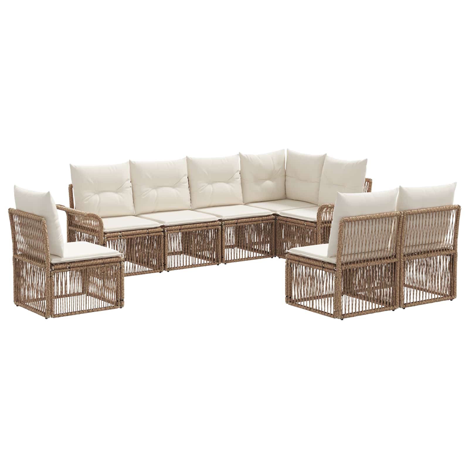 Tuinbankenset 8 pcs Beige poly rattan is nu te koop bij PeponiXL, paradijselijk wonen!