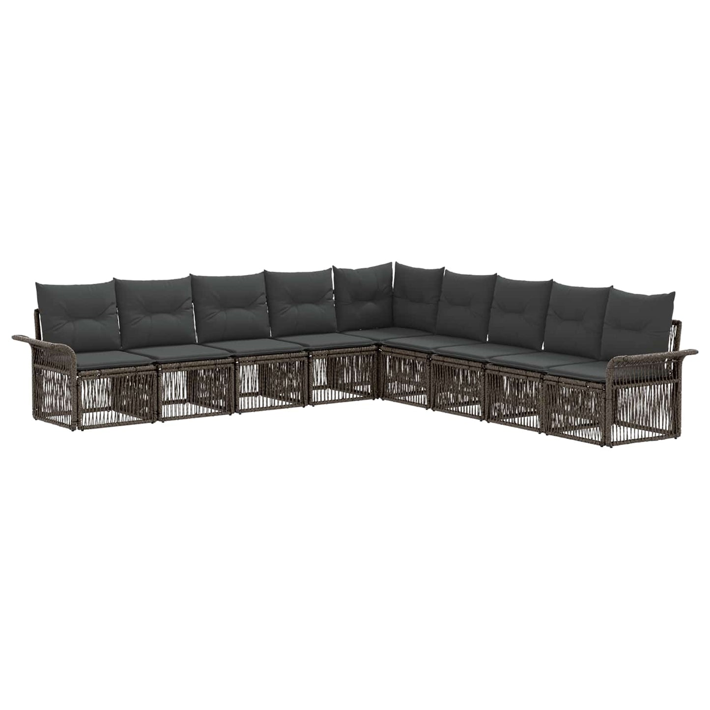 Tuinbankenset 9 pcs Grijs poly rattan is nu te koop bij PeponiXL, paradijselijk wonen!