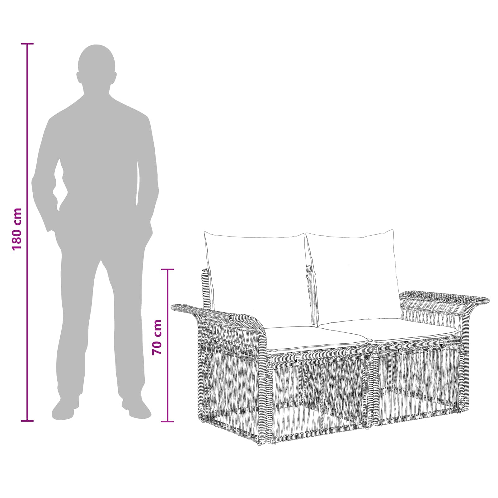 Tuinbankenset 9 pcs Beige poly rattan is nu te koop bij PeponiXL, paradijselijk wonen!